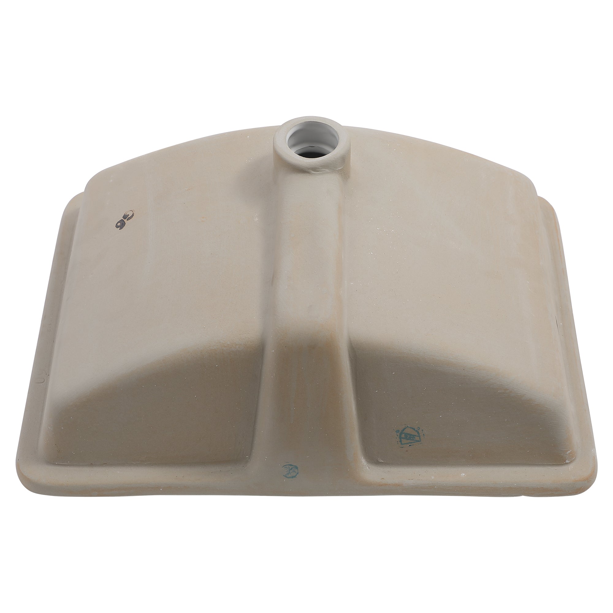 21"x14" White Ceramic Rectangular Undermount Bathroom Sink with Overflow