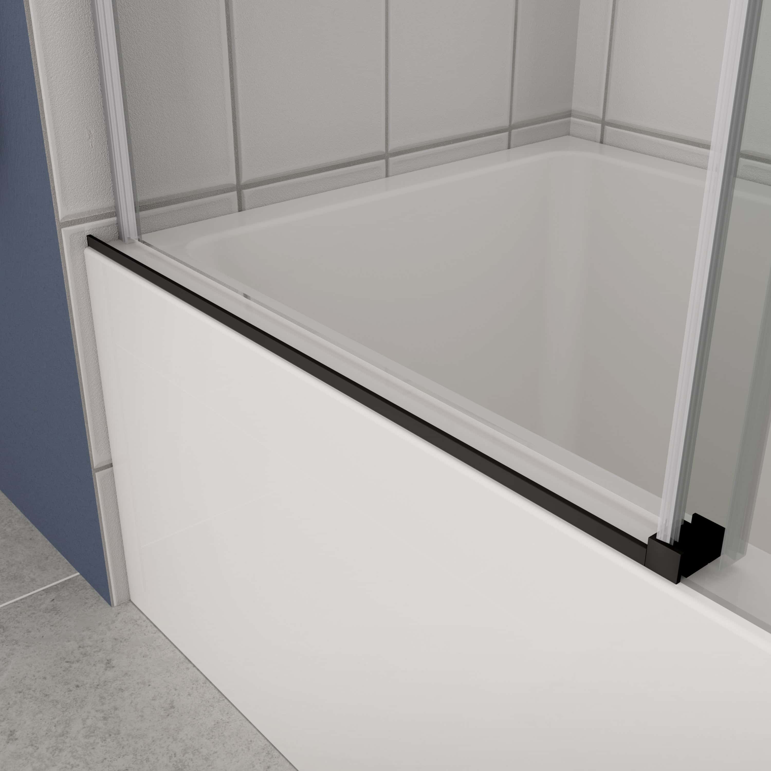 60"W x 58"H Bathtub shower door, sliding door, with 5/16" tempered glass and Matted black finish 6058
