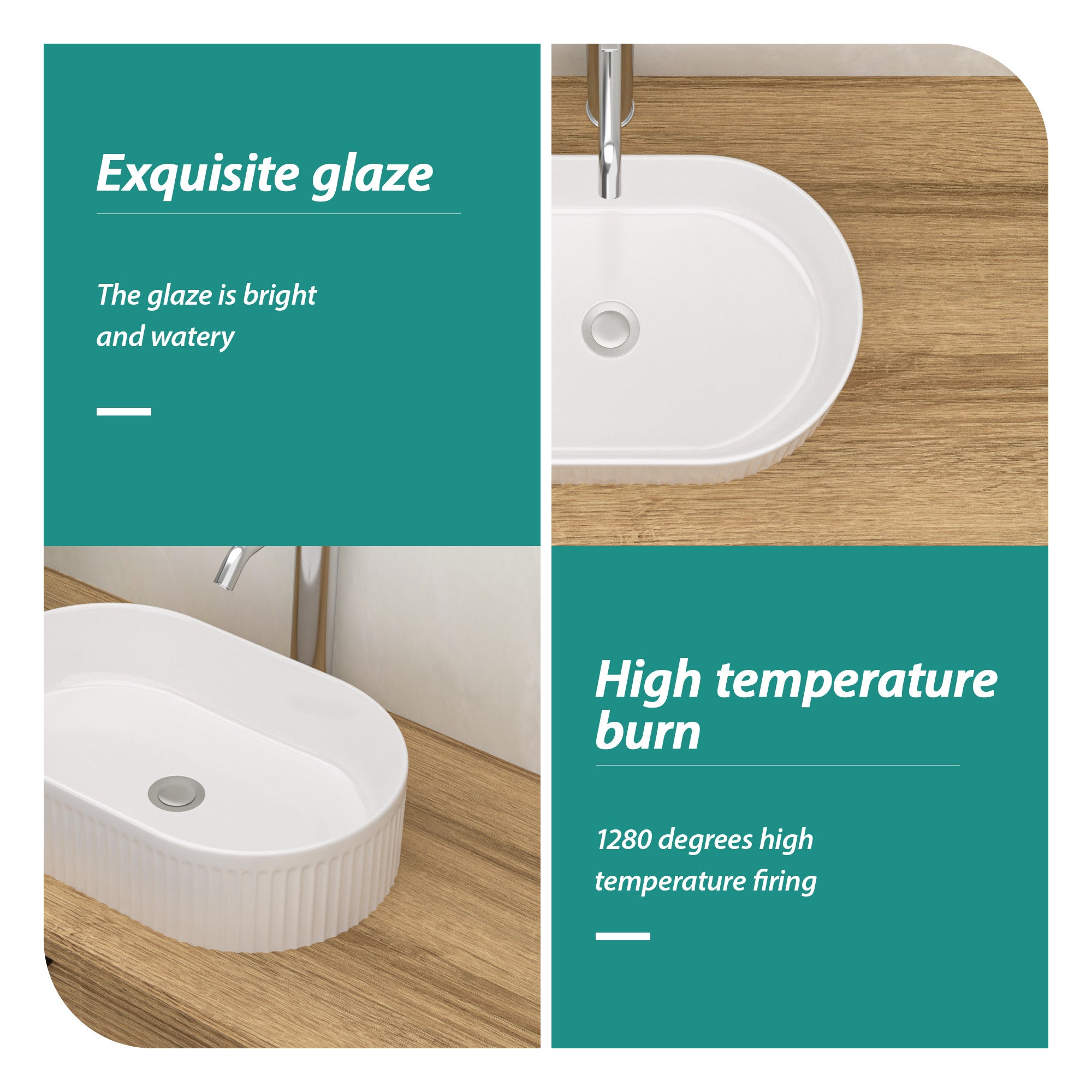 19.31x12.19 Inch White Ceramic Oval Vessel Bathroom Sink