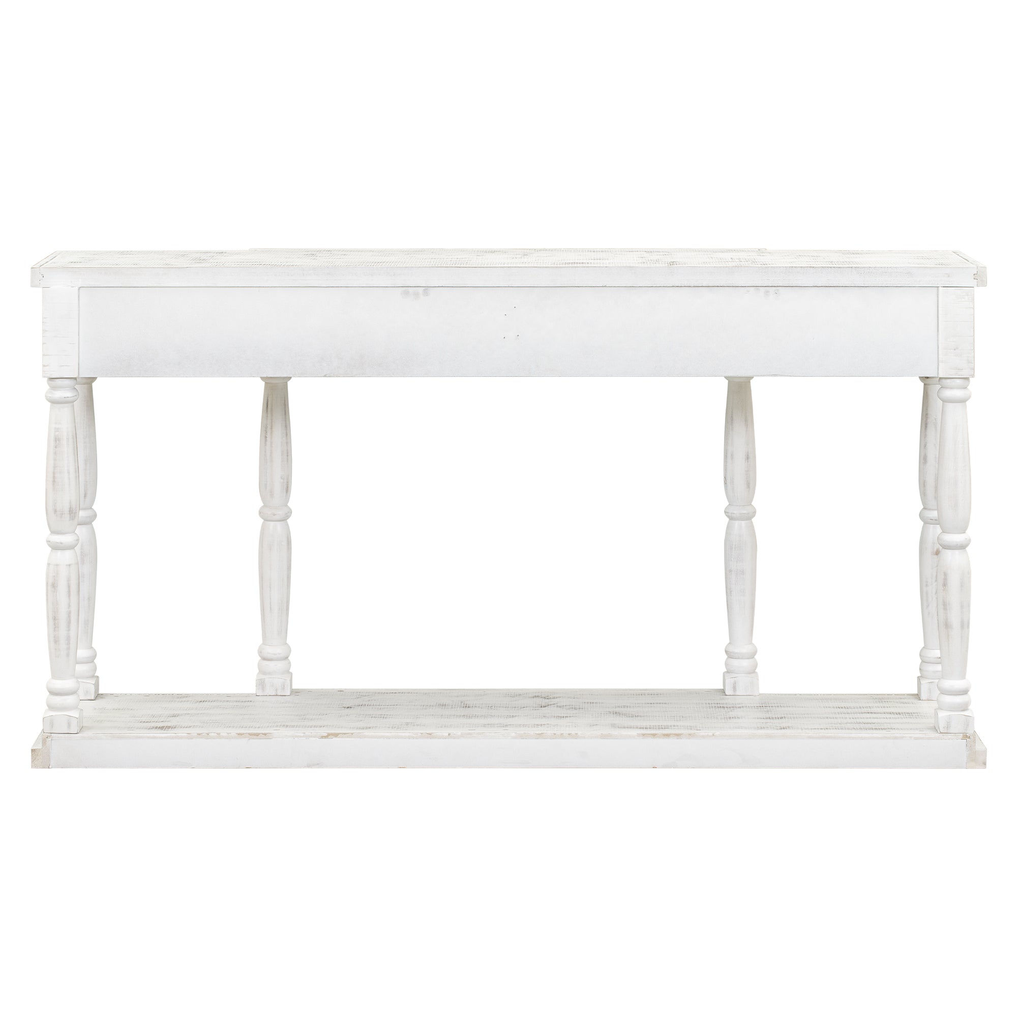 U_STYLE Retro Senior Console Table for Hallway Living Room Bedroom with 4 Front Facing Storage Drawers and 1 Shelf