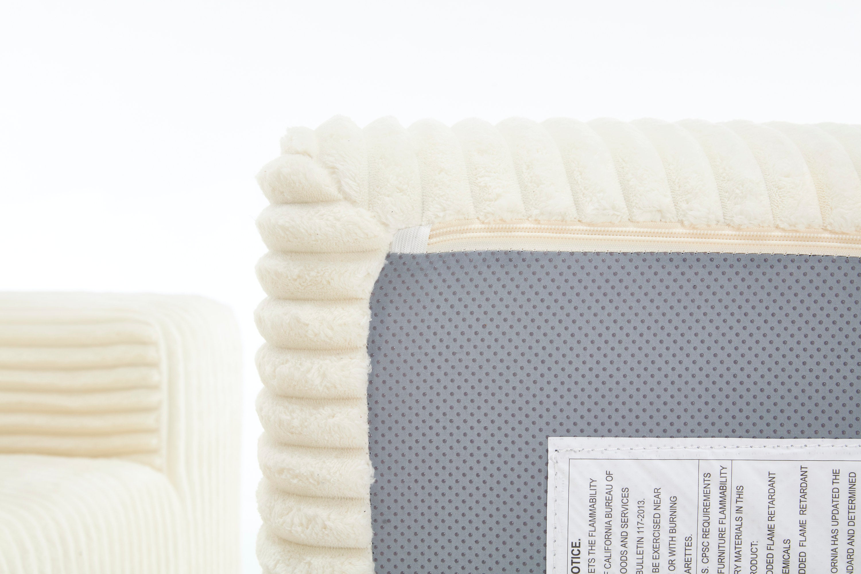 Modern Minimalist Modular Sectional Sofa,  L-Shape Upholstered Cloud Couch with Deep Seats, Right Facing Chaise for Living Room-White