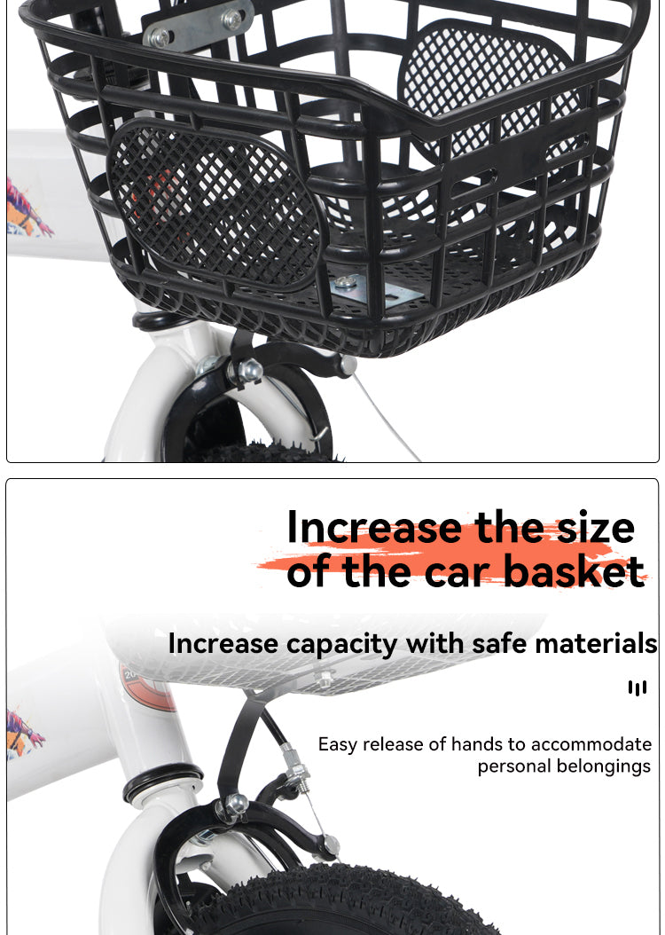 FKZNPJ 18 inch sporty kids bike with training wheels and stand Adjustable saddle Suitable for boys and girls aged 5-10 years tall Height 39-49 inches Available in a variety of colors