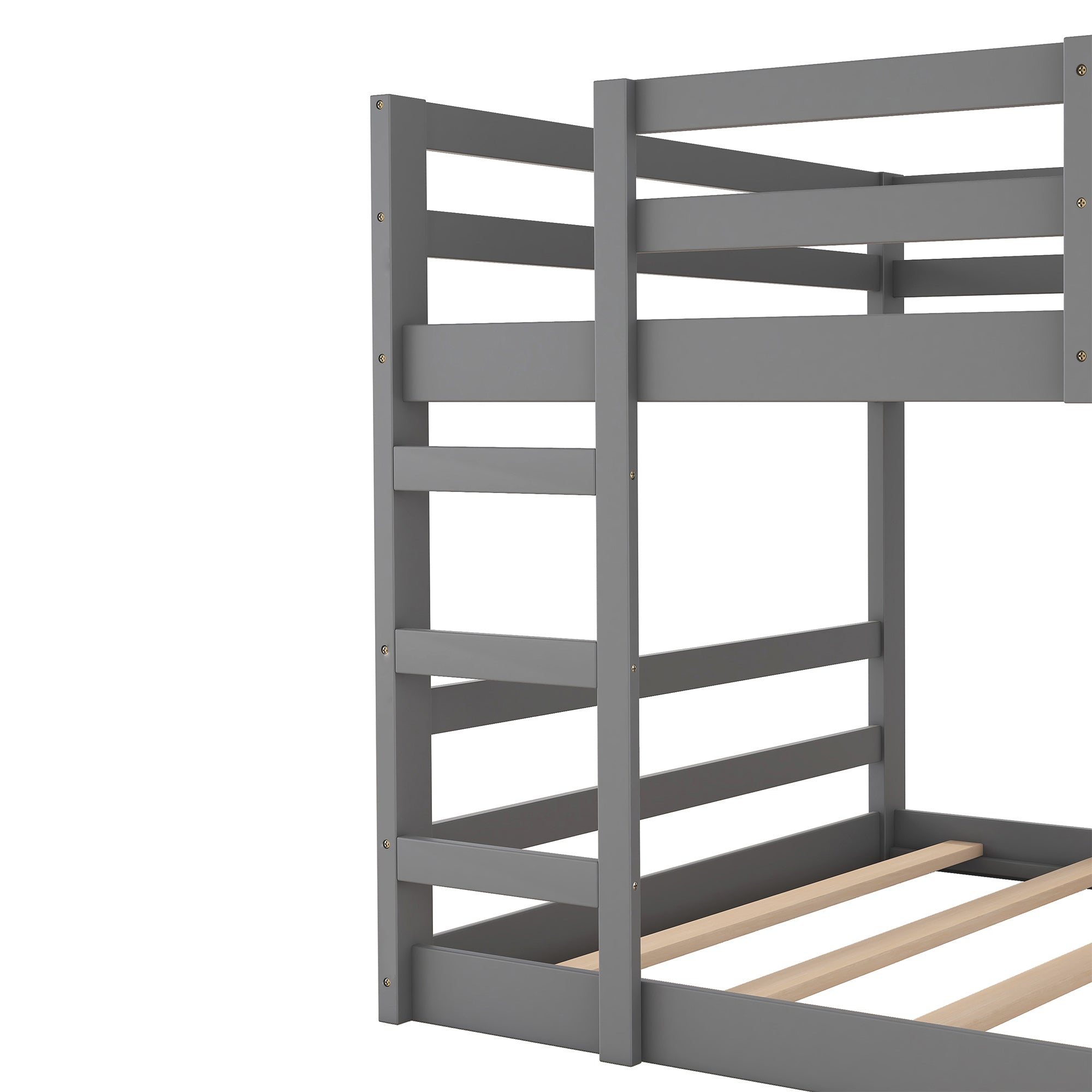 Full Over Full Bunk Bed with Ladder, Gray(OLD SKU:WF282788AAE)