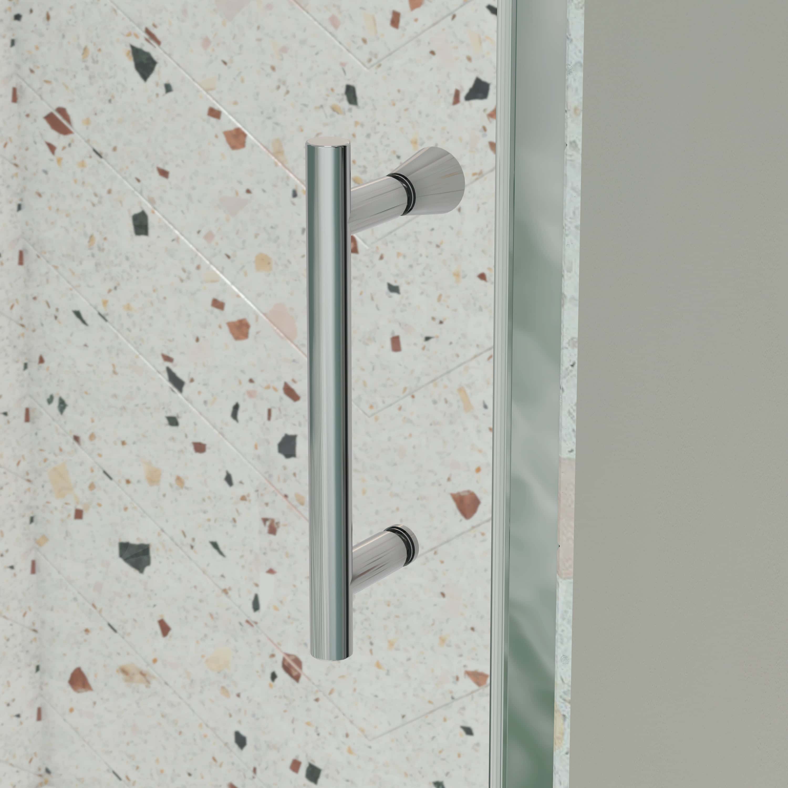 50-54" W x 71" H Pivot Swing Glass Shower Door, Pivot Frame Sliding Shower Door with 1/4"(6mm) Clear SGCC Tempered Glass