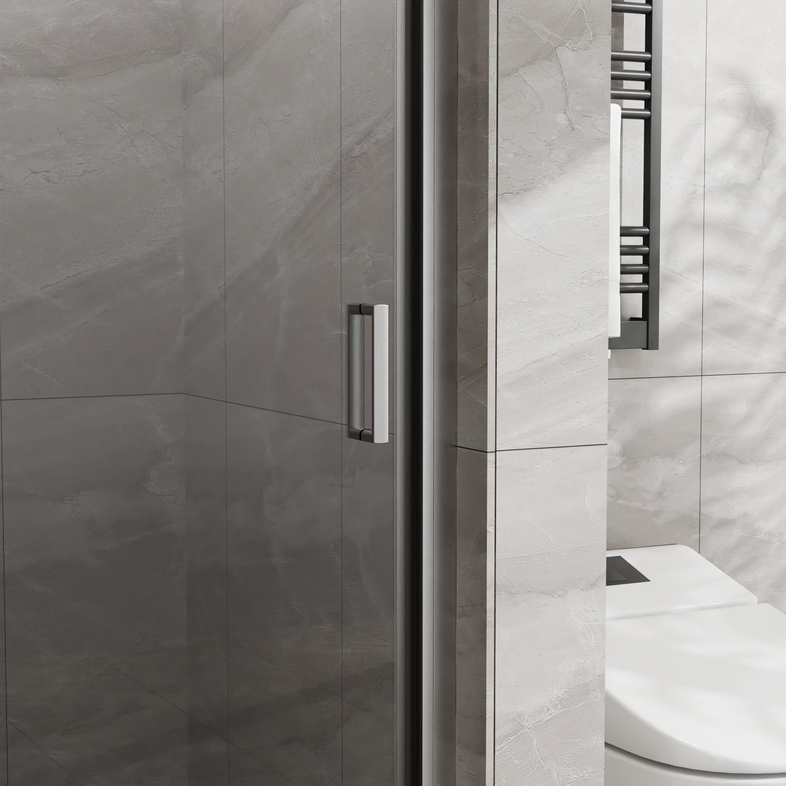34 x 72 in Semi-Frameless Pivot Shower Door - 34 x 72 in / Chrome view 5