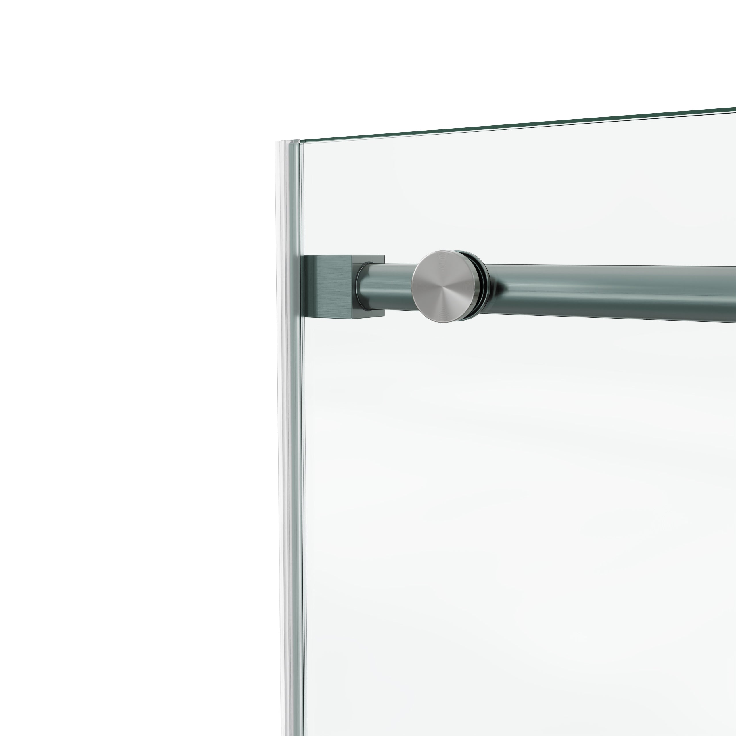 Round tube shower door hardware detail