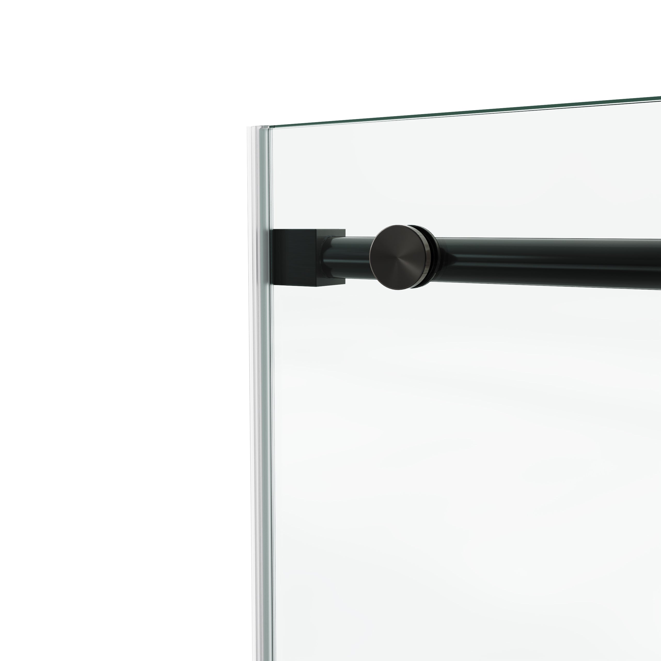 72 x 76 in Fixed and Sliding Round-Tube Shower Door - 72 x 76 in / Matte Black view 4