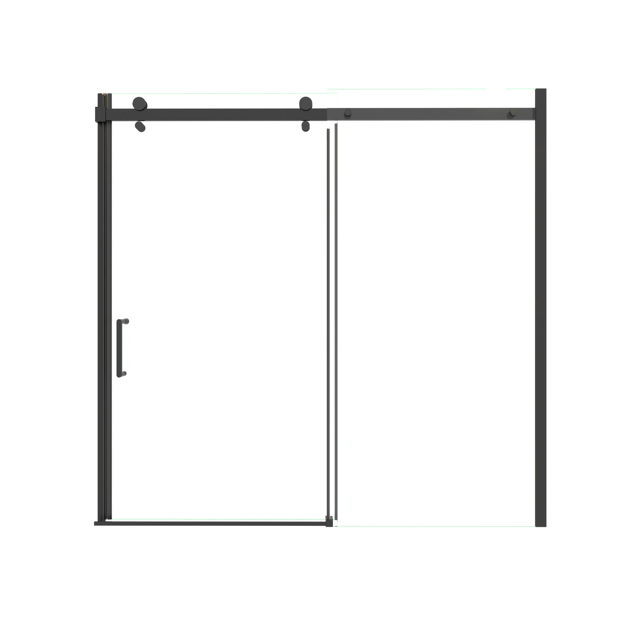 56-60 x 58 in Semi-Frameless Sliding Bathtub Door - 56-60 x 58 in / Matte Black view 2