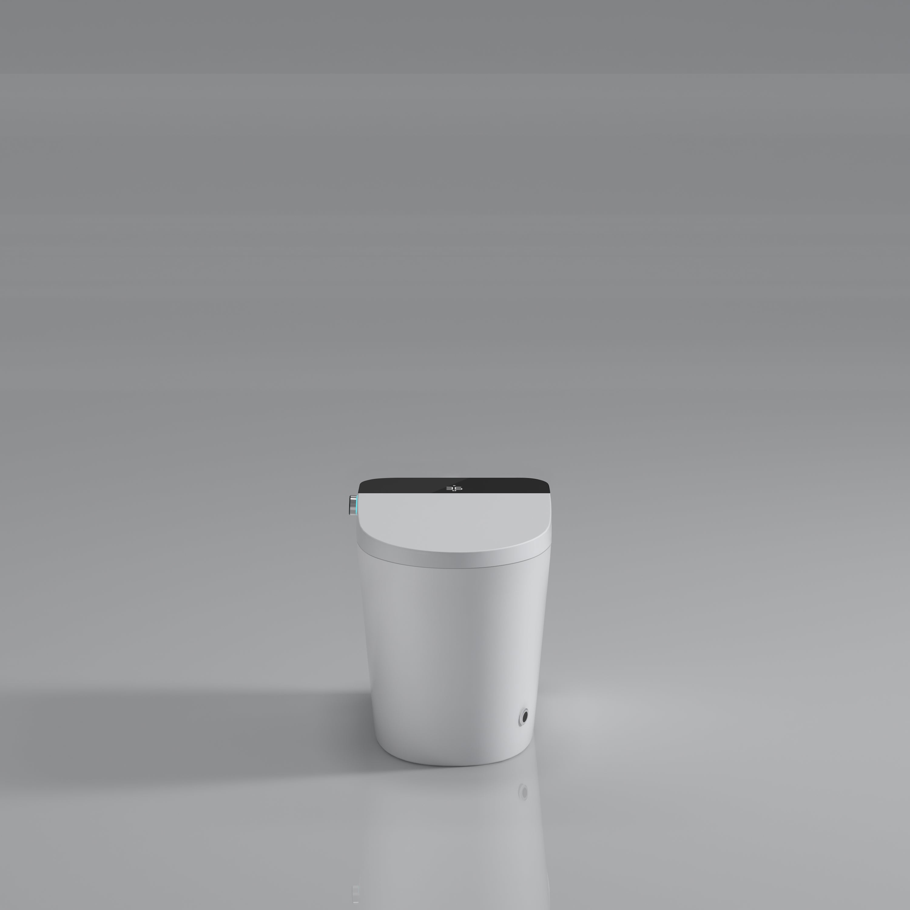 Modern Smart Toilet with Bidet Seat Built-in, Intelligent Toilet Auto Open/Close Seat, Foot Sensor, LED Display,Night Light, Warm Water & Dryer,White