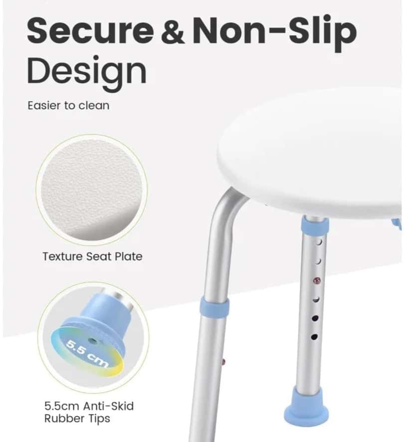 Efforest Adjustable Height Aluminum Shower Chair