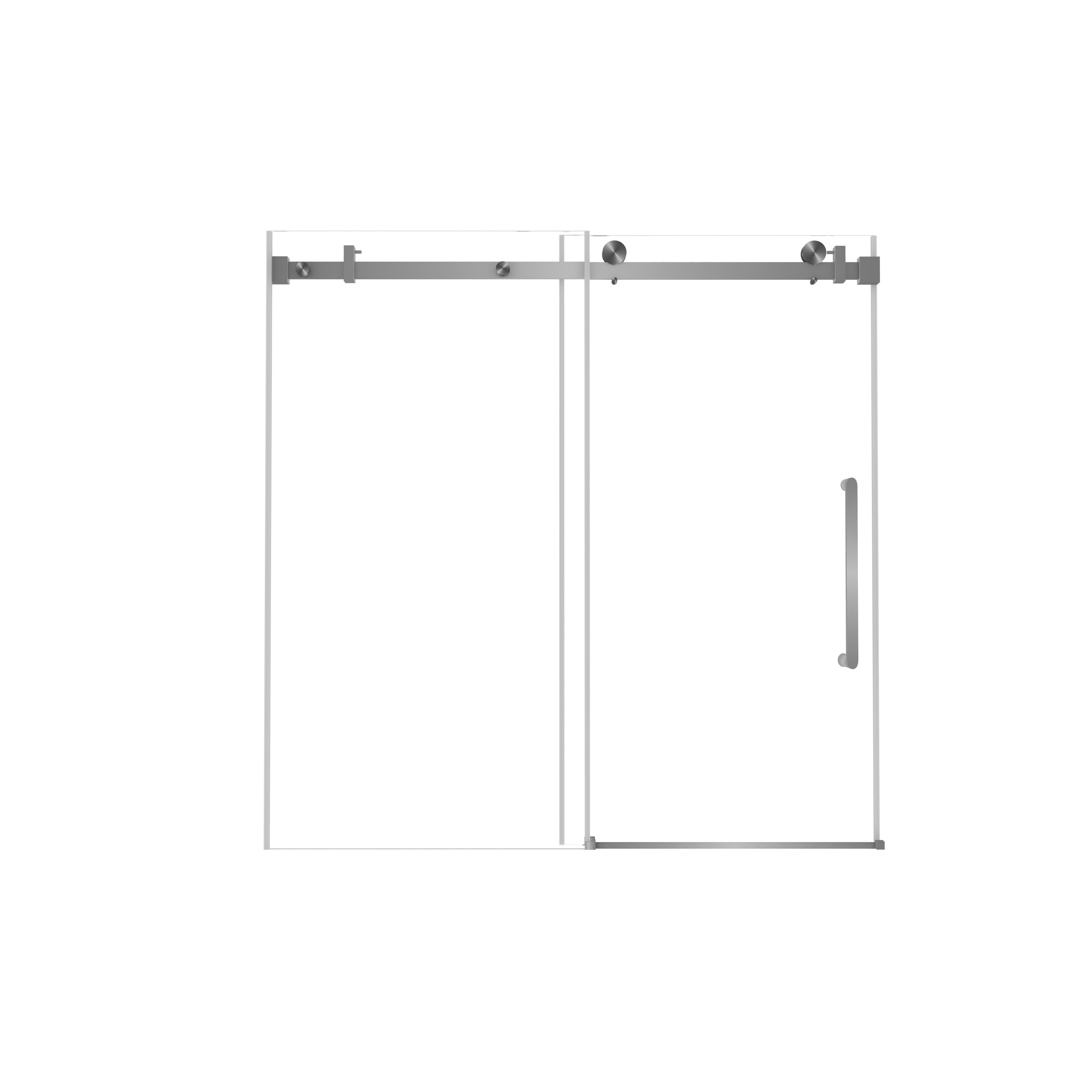 56-60 x 60 in Frameless Single Sliding Square-Tube Tub Door - 56-60 x 60 in / Brushed Nickel / Square Tube view 10