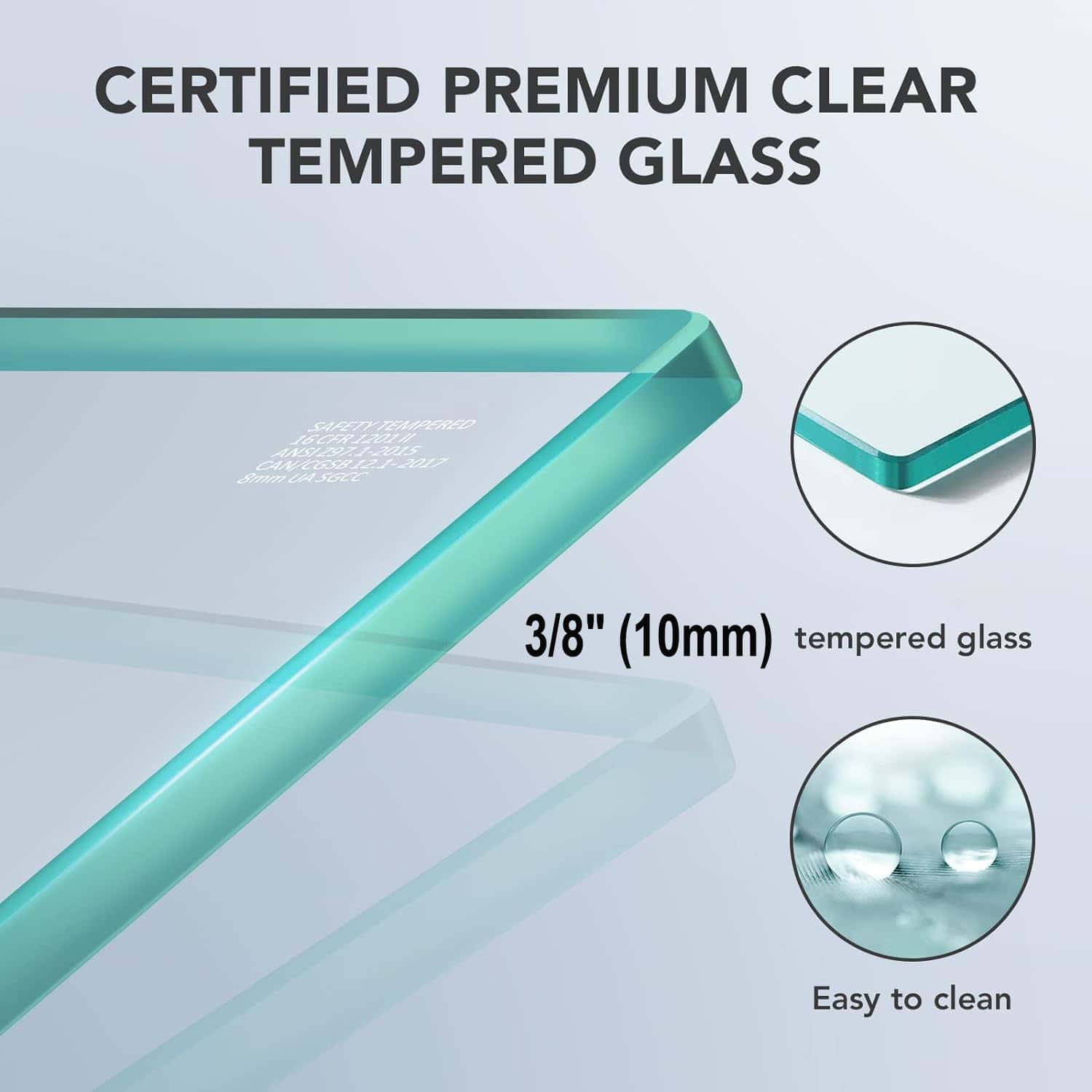 56"-60"W x 76"H Frameless Shower Door, Double Sliding Shower Door, 3/8'' (10mm) Clear Tempered Glass Shower Enclosure with Square Rail,Double Side Easy Clean Coat,Matte Black Finished With Buffer