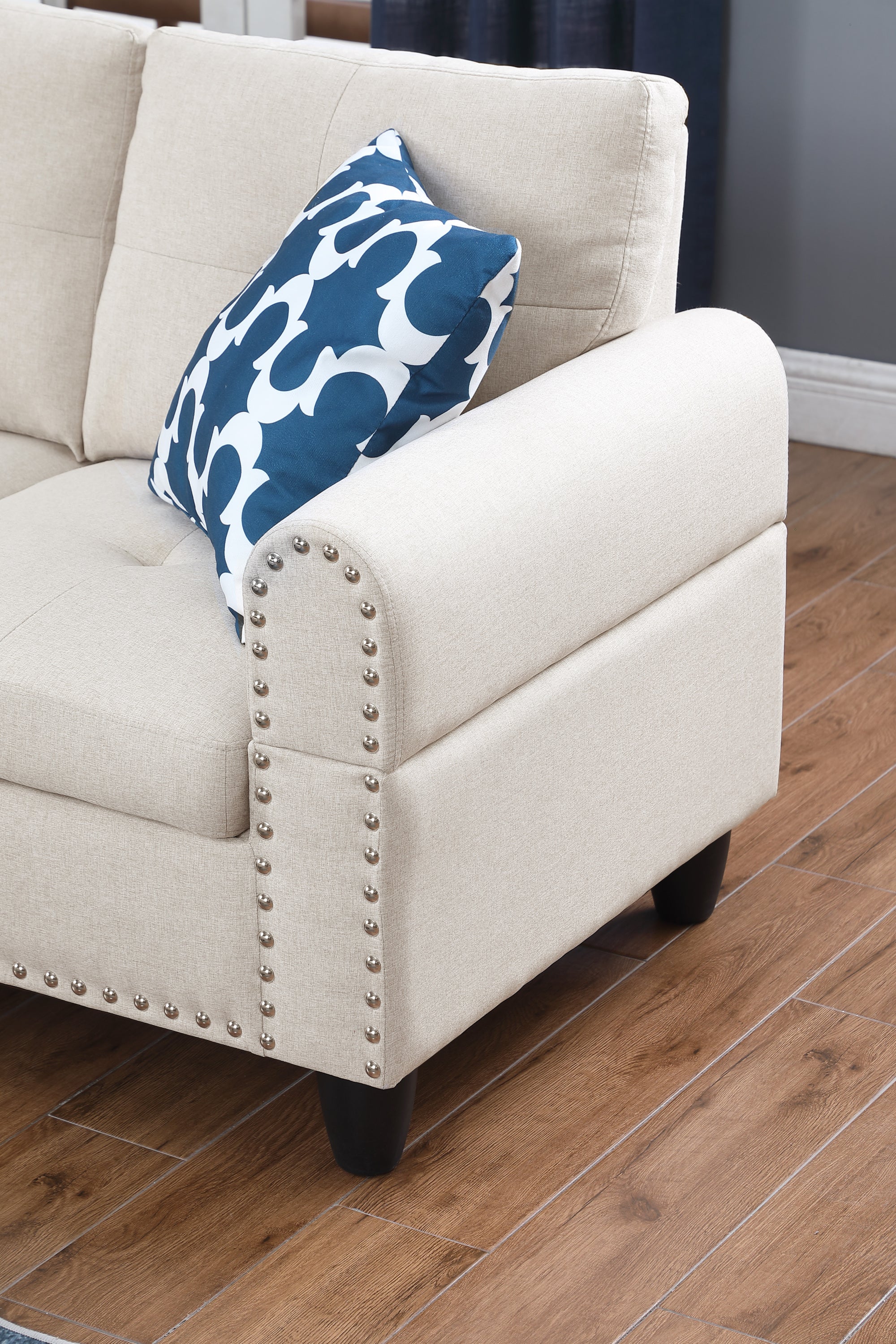 Alger 98" Wide Left Hand Facing Sofa & Chaise with Ottoman