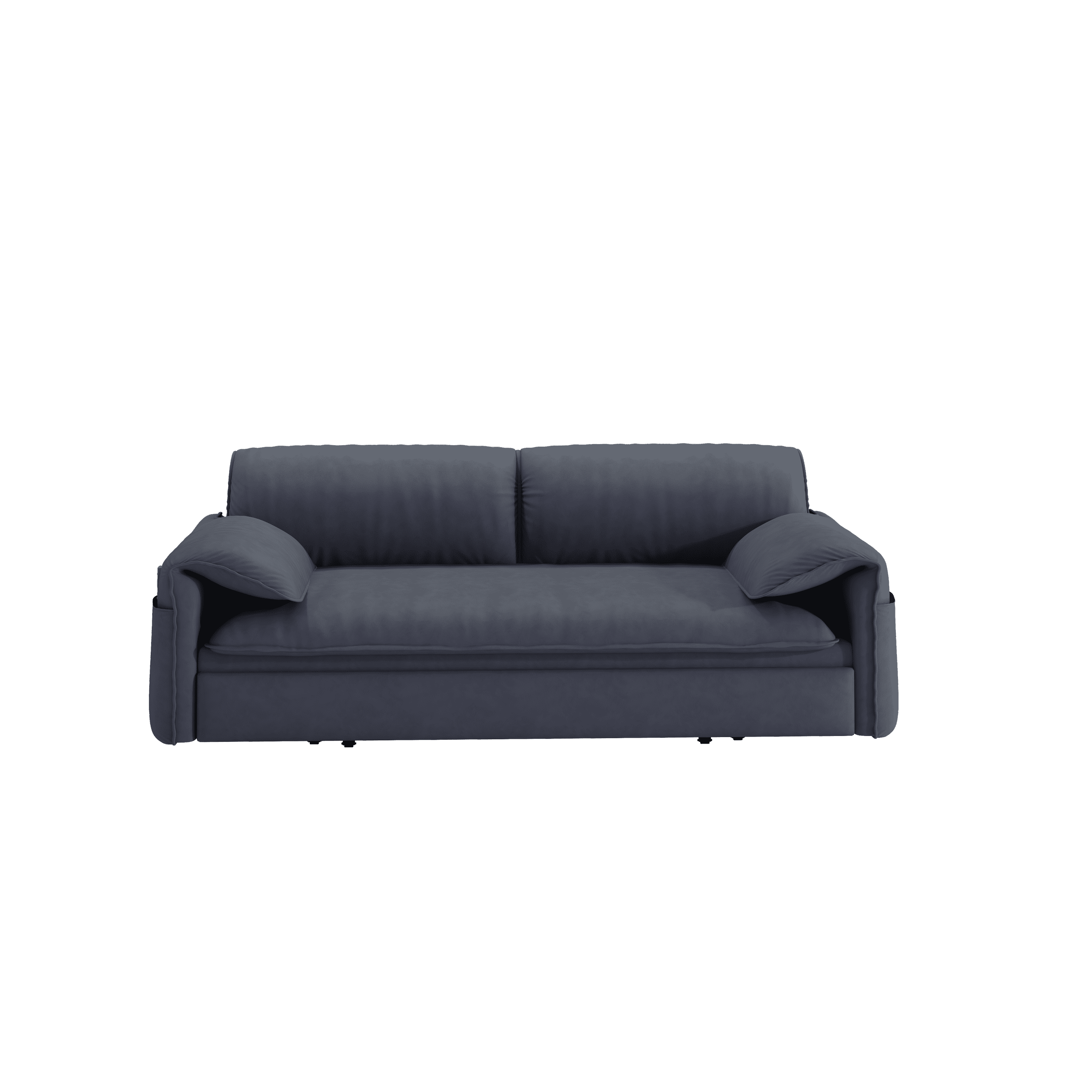 63.8" Queen Pull Out Sofa Bed, 3-in-1 Convertible Sleeper Sofa with Side Storage,Multi-Functional Velvet Loveseat Bed for Living Room,Bedroom,Apartment,Office,Grey(Old Sku:W1885122052/W1885P154639
)