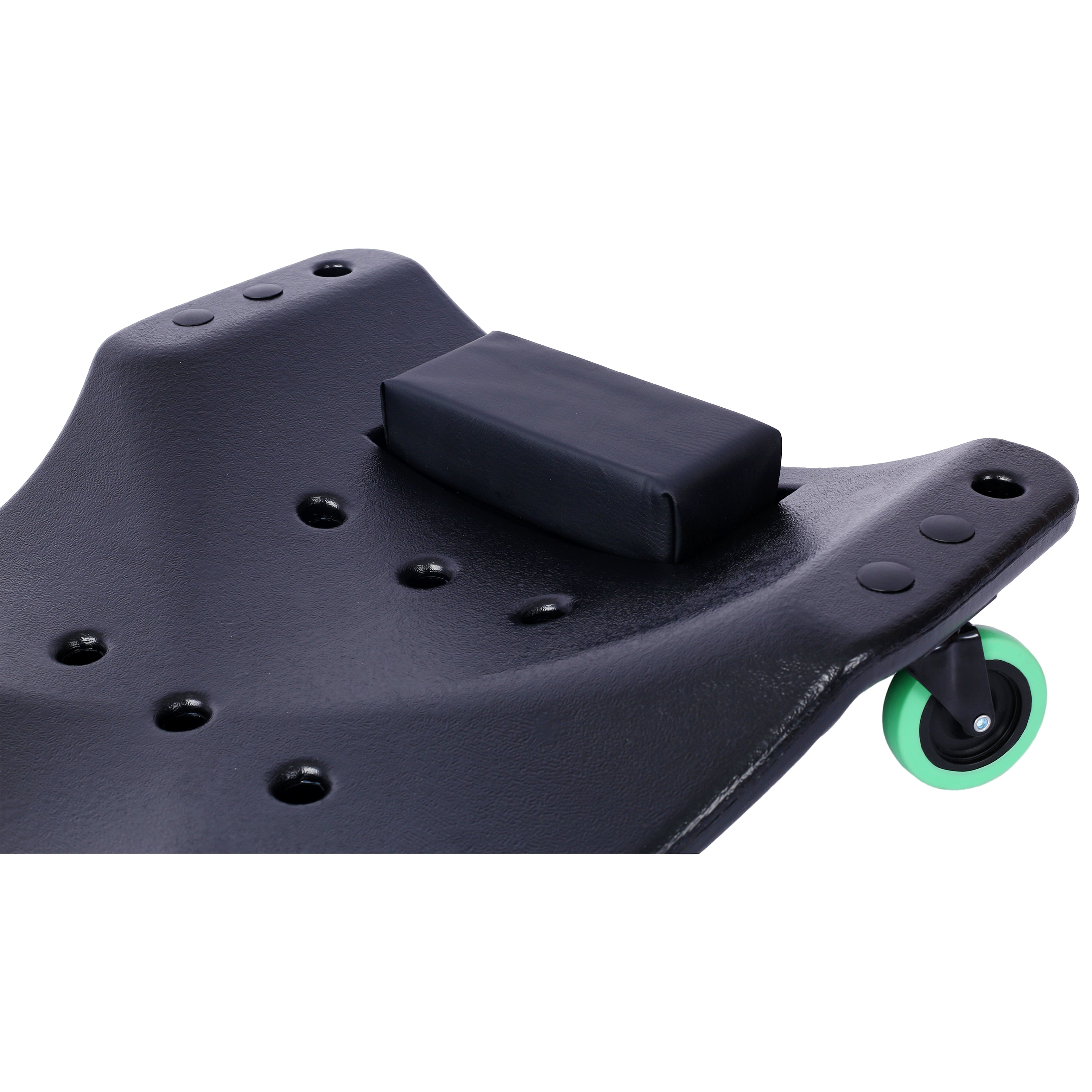 Plastic Creeper 48 Inch - Blow Molded Ergonomic HDPE Body with Padded Headrest & Dual Tool Trays - 440 Lbs Capacity BLACK