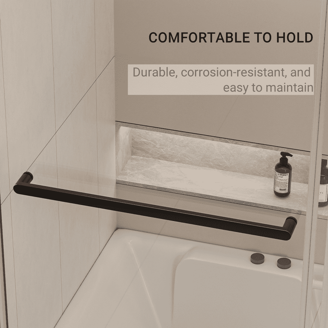56-60"W x 62"H Frameless Double Sliding Tub Door, Bypass Tub Shower Door Soft Closing, Matte Black 24D02-T60MBX