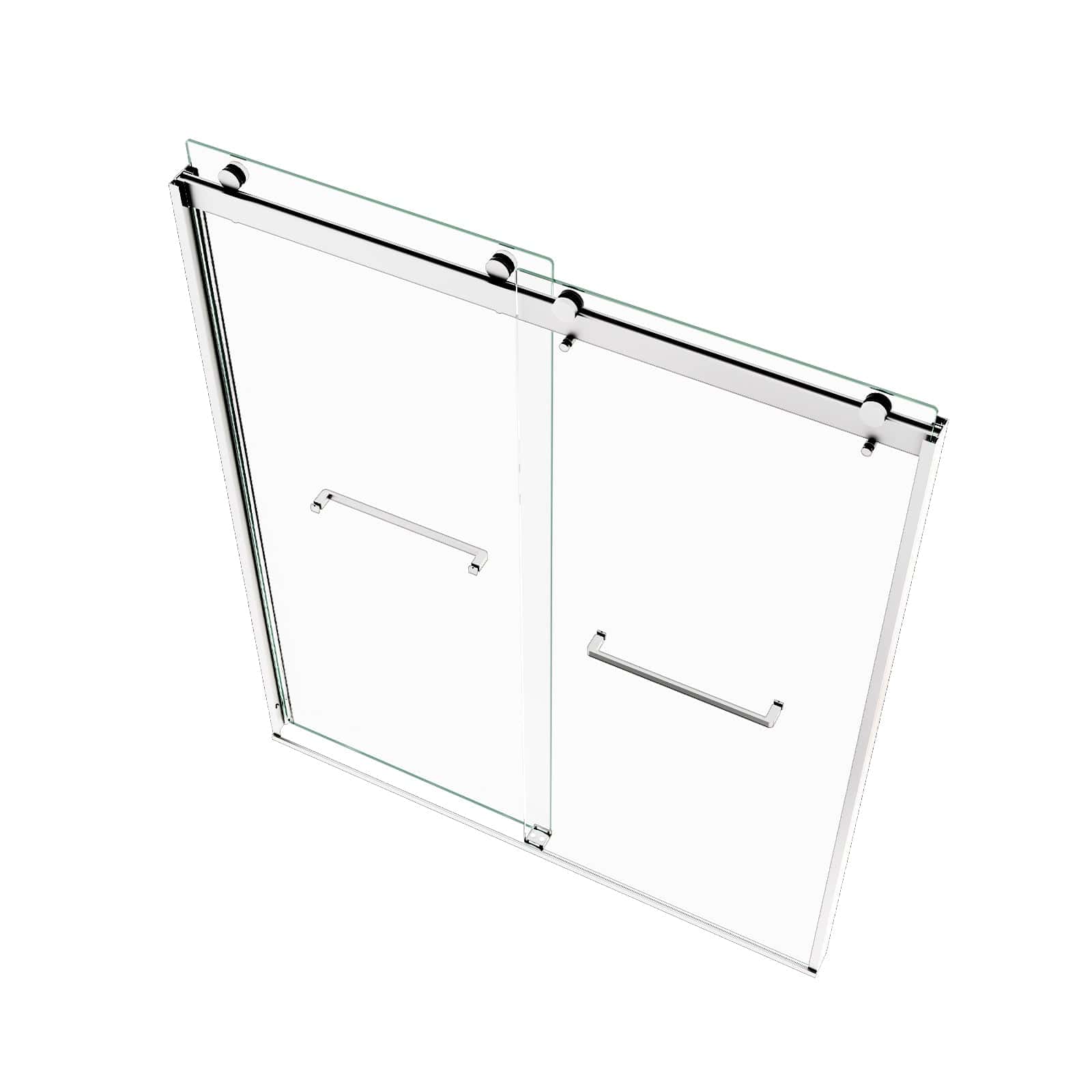 (56-60"W x 74"H) Bypass shower door, sliding door, with 5/16" tempered glass and Polished Chrome finish 6074