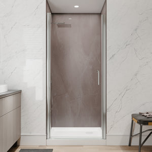 34-36 x 72 in Semi-Frameless Pivot Shower Door - 34-36 x 72 in / Chrome / Clear Glass view 1