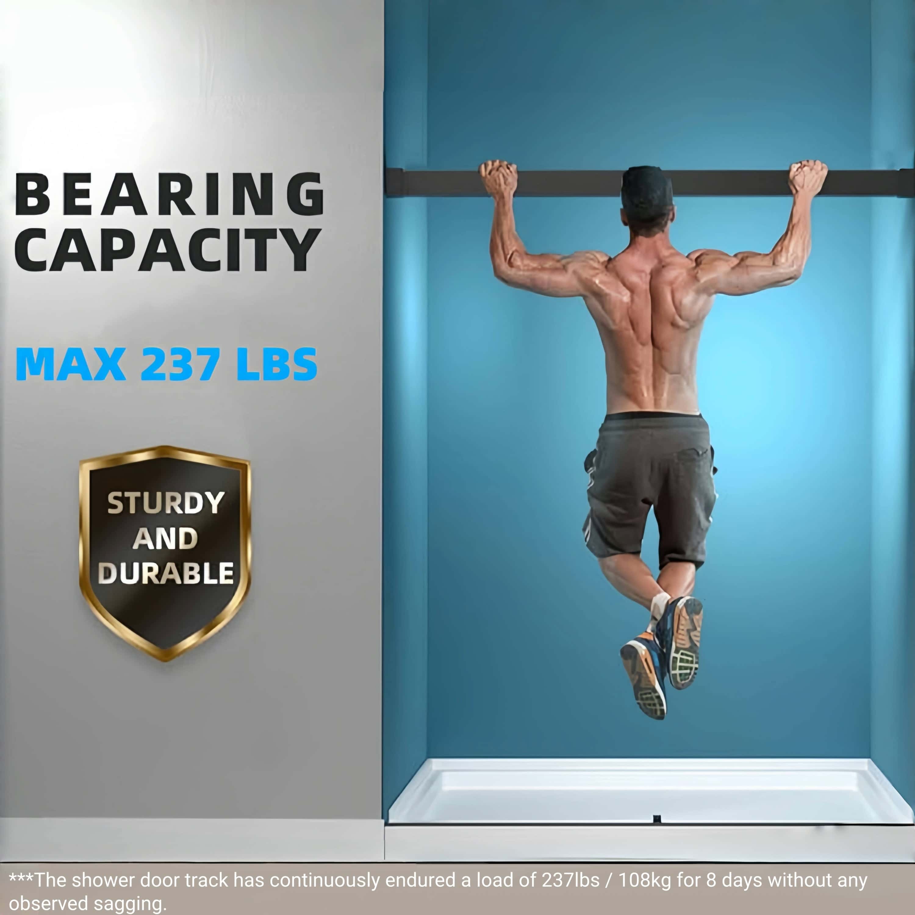 56-60"W x 76"H Double Sliding Frameless Soft-Close Shower Door with Premium 3/8 Inch (10mm) Thick Tampered Glass and Easy-cleaning Coating in Matte Black 23D02-60MB