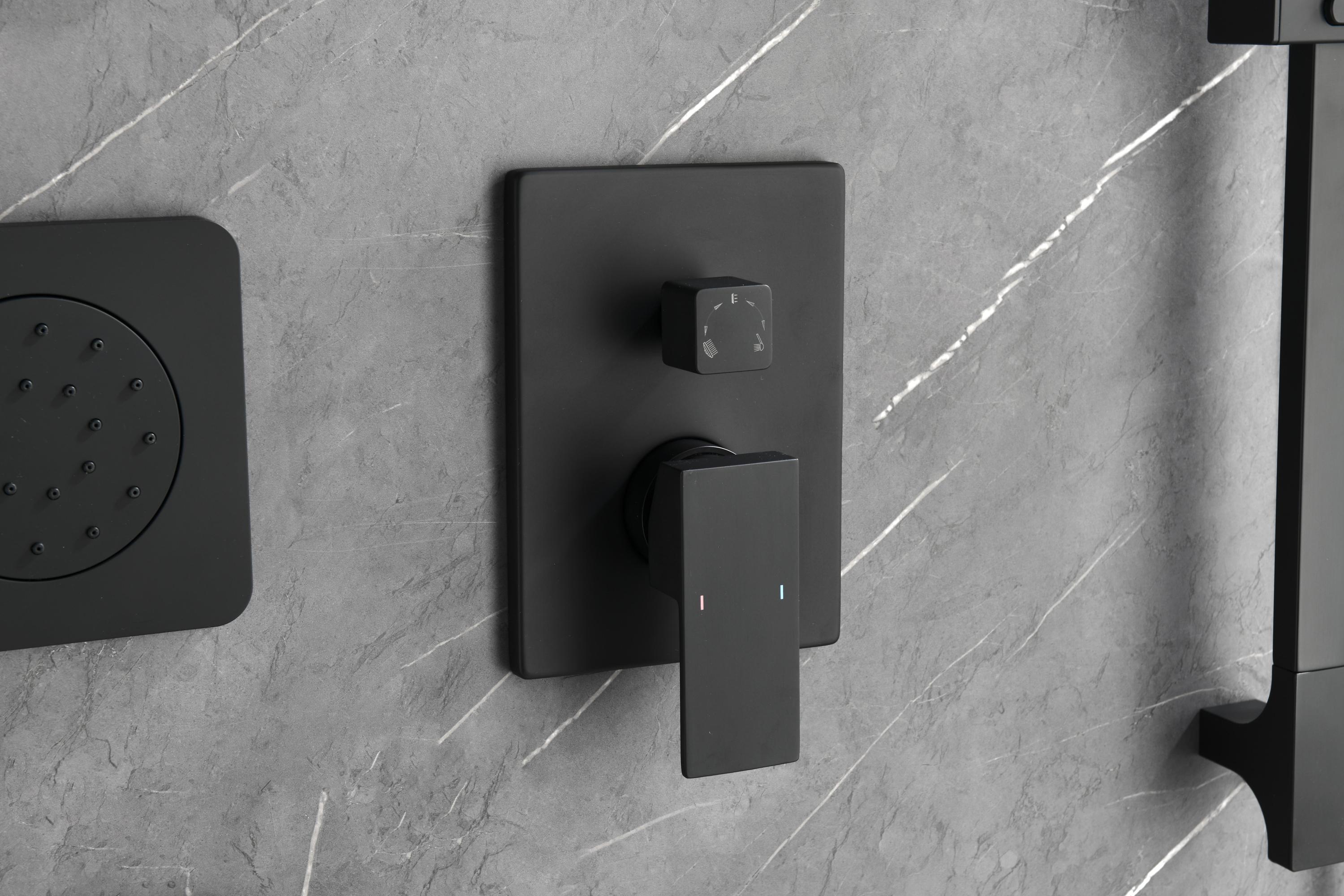 3 Way Outlet Function Solid Brass Shower Diverter Valve Mixer Rough-In Shower Handle Valve Kit Replacement