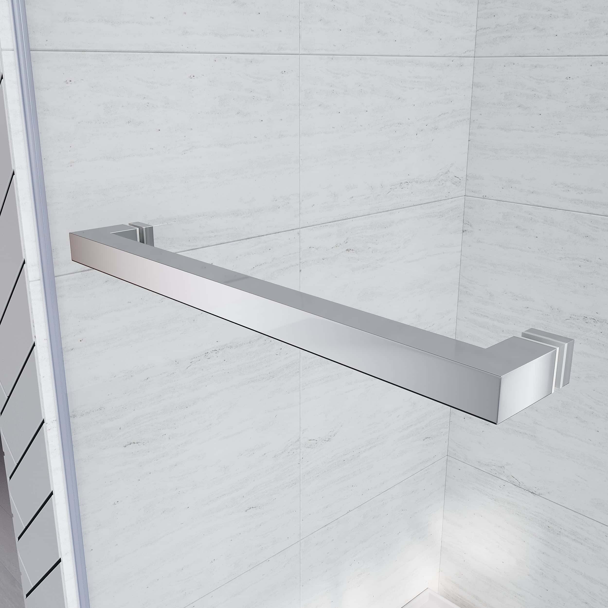 Frameless Sliding Shower Glass Door 56-60"W x 76"H,3/8"(10mm) Thick Clear Tempered Glass,Heavy Duty Stainless Steel Hardwares,Chrome Finish