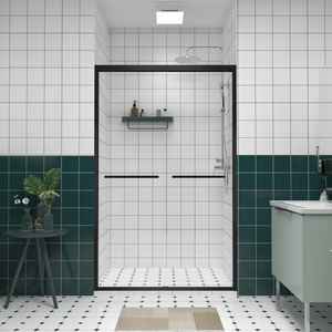 44-48 x 76 in Matte Black Bypass Shower Door view 1
