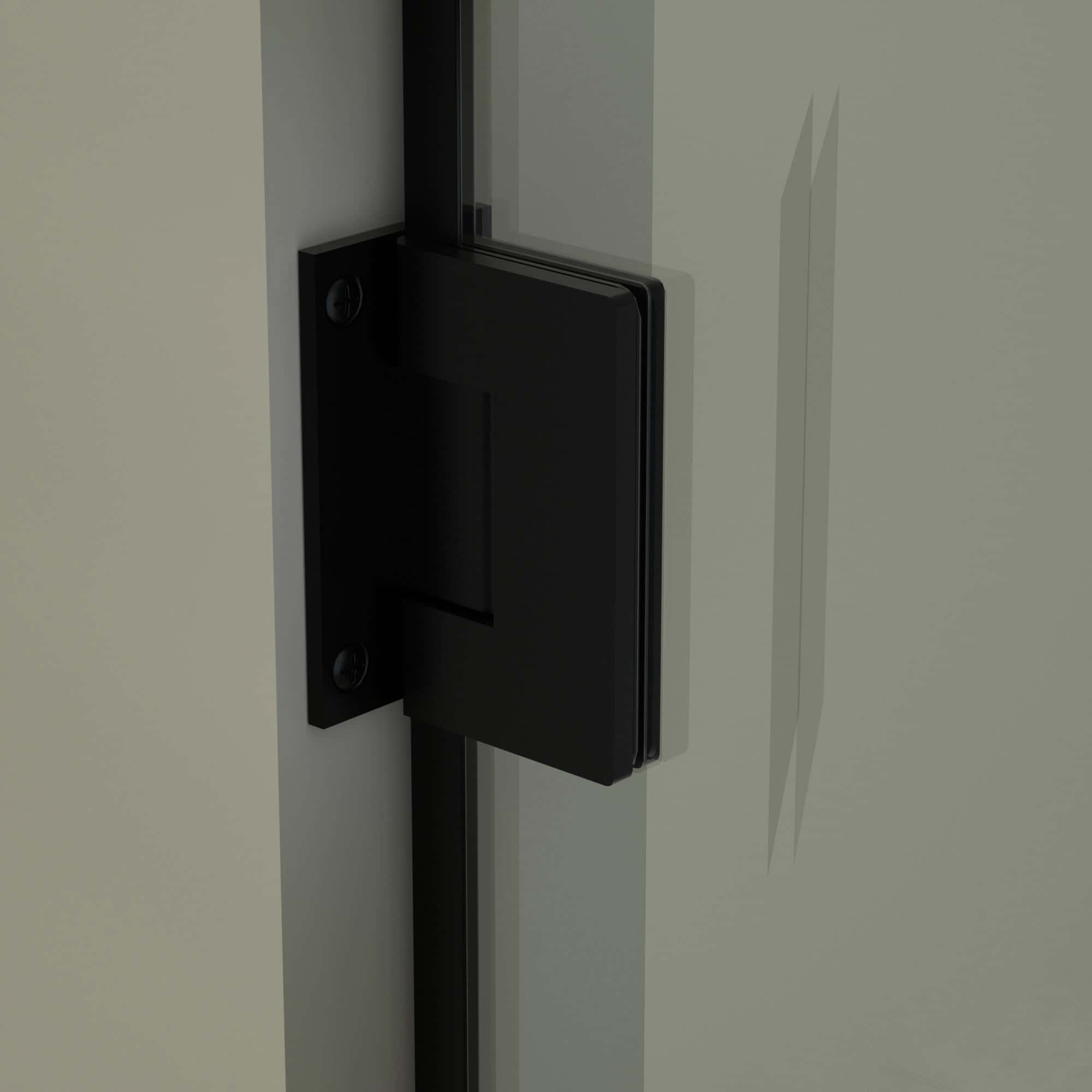 58-58"W x 71"H Semi-Frameless Double Hinges Shower Door in Matte Black,Tempered Glass,Reversible Installation