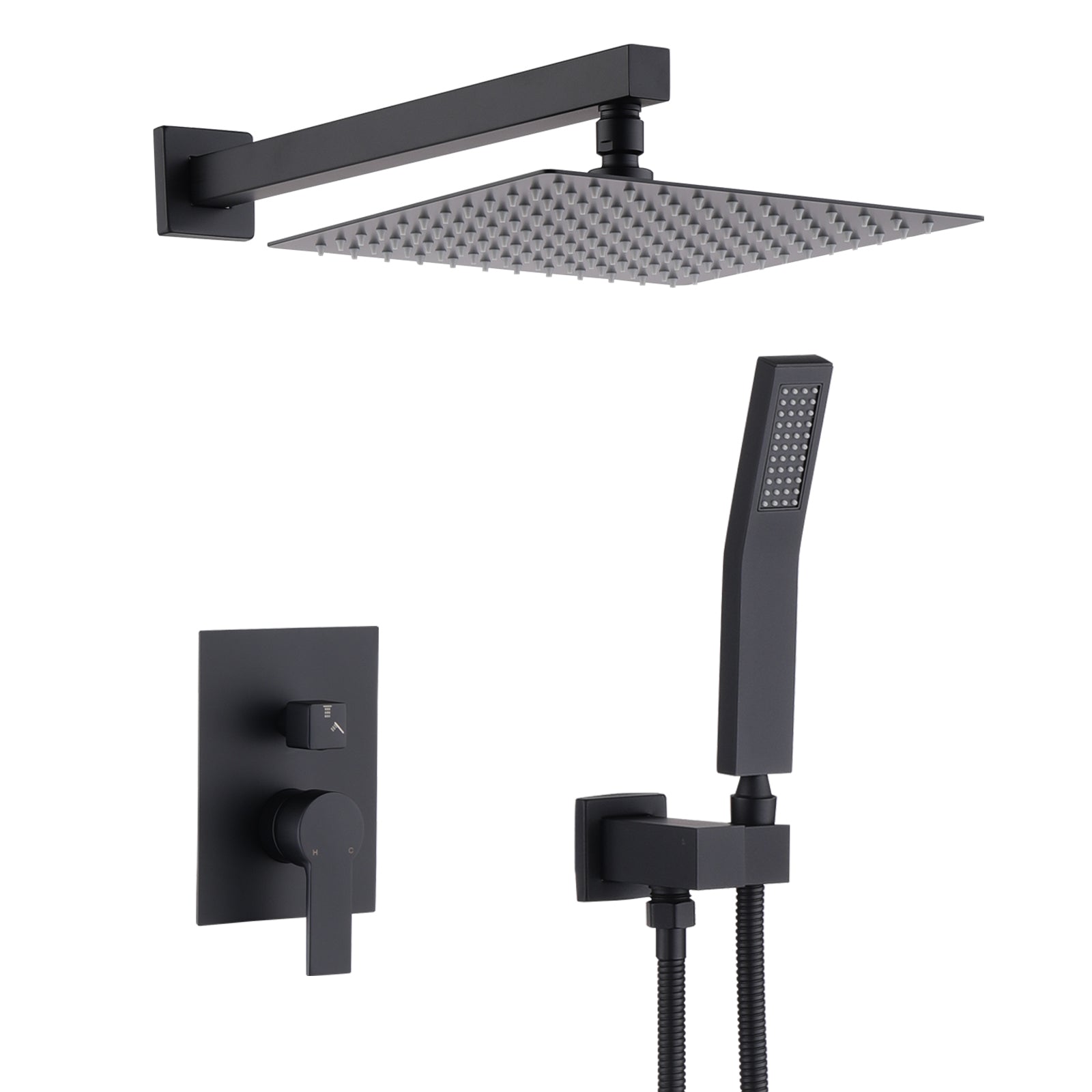 12 Inch Bathroom Rain Shower Combo Set With Hand Shower