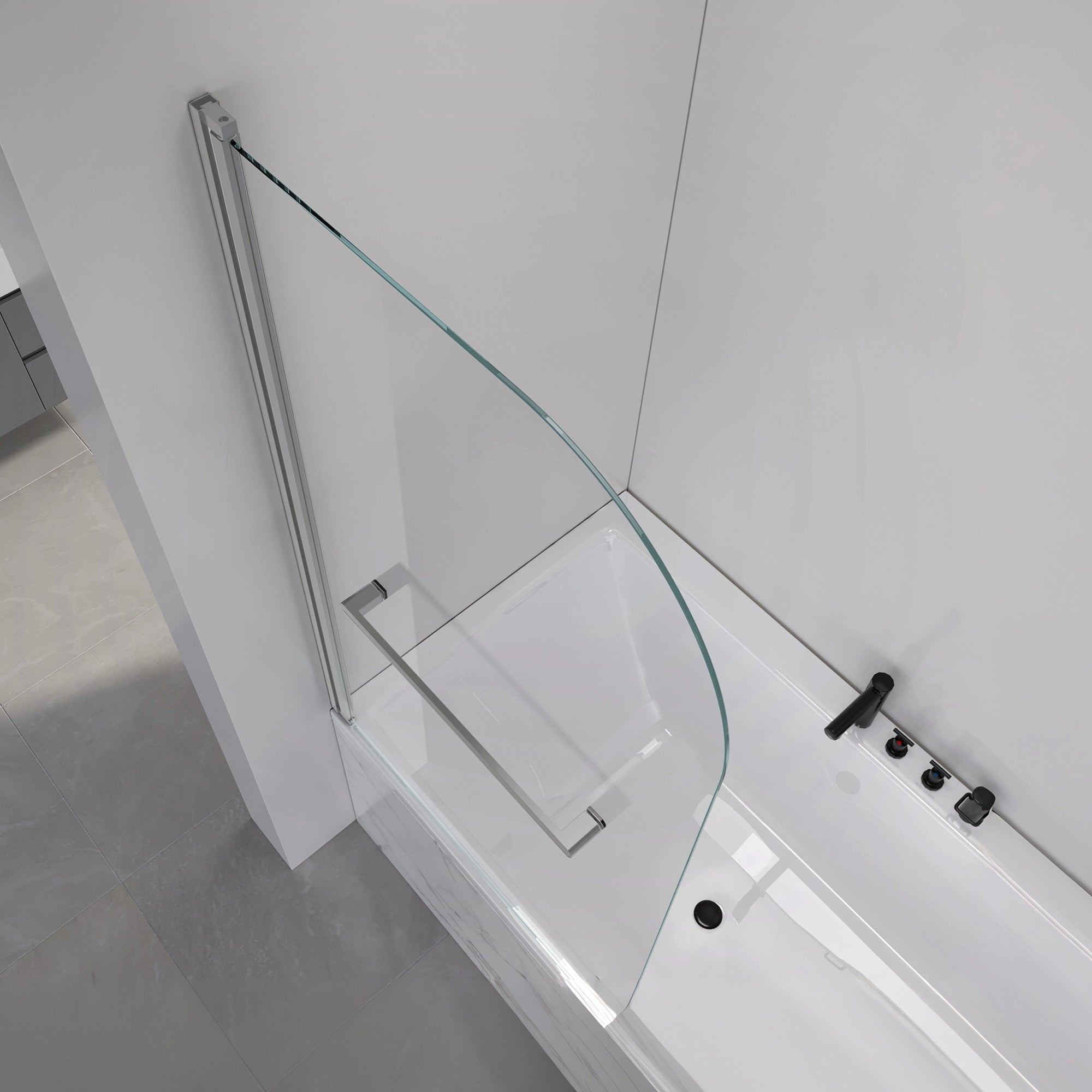 31 x 55 in Folding Bathtub Door - 31 x 55 in / Brushed Nickel view 6