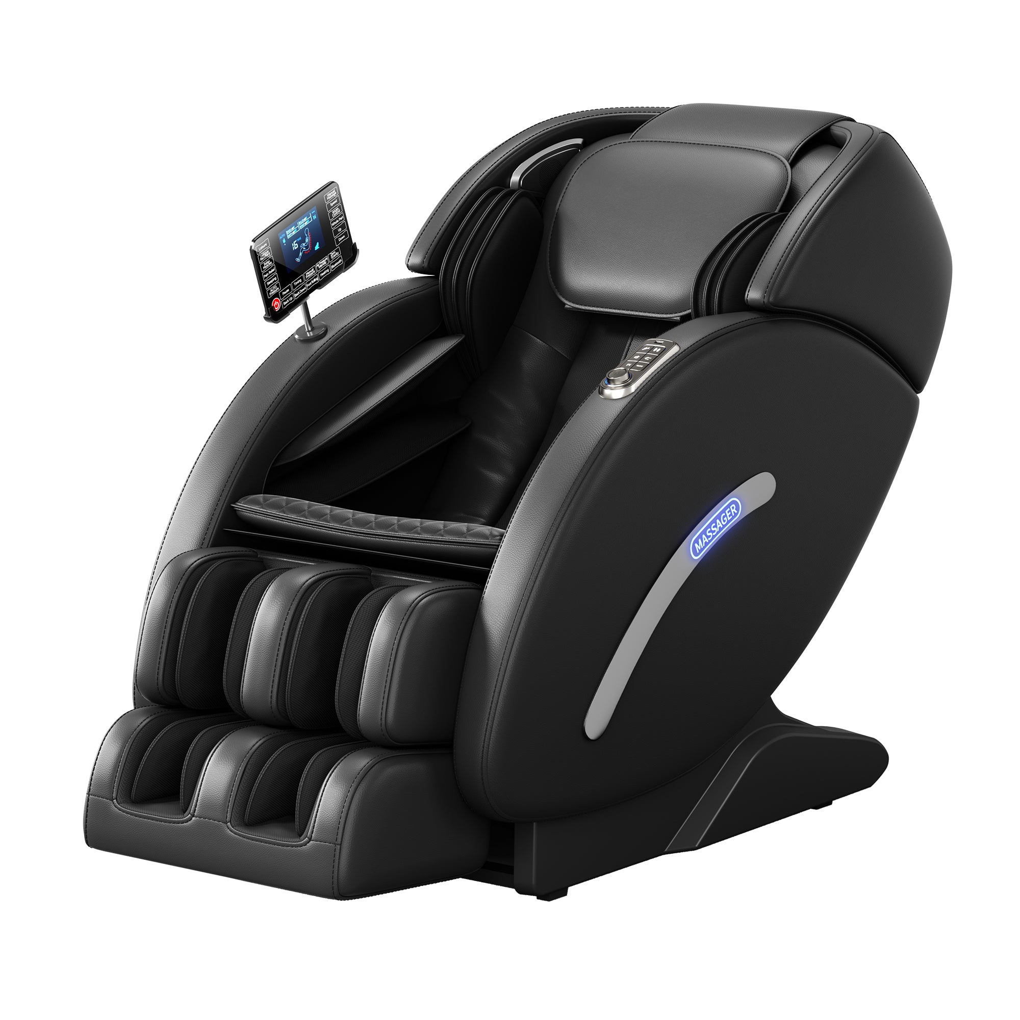 Full Body Massage Chair, Full Body Zero Gravity with 3D Massage Mechanism, 6 Auto Massage Mode, Waist and Calf Heater, Foot Roller, Bluetooth Speaker (Black)