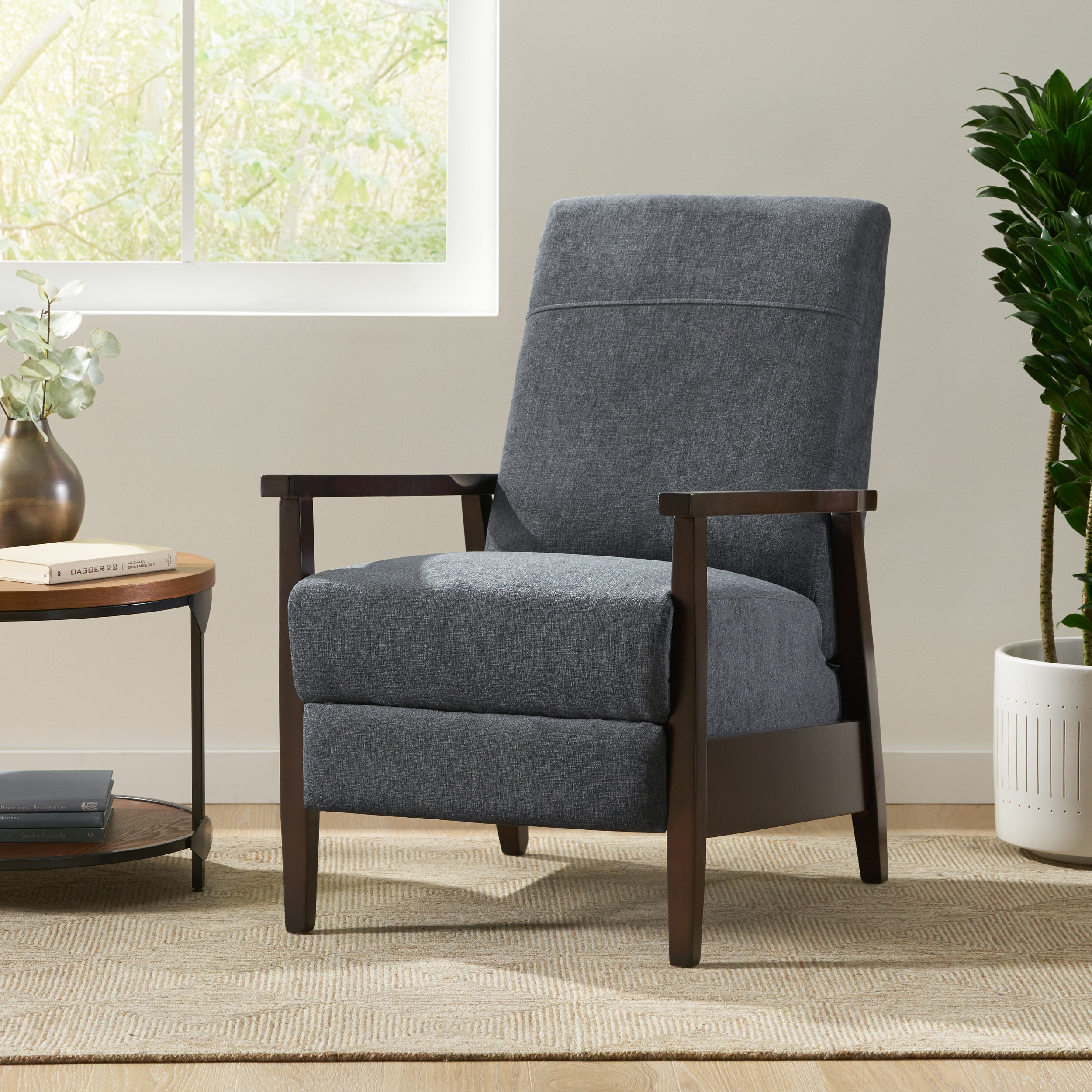 24.75'' Wide Wood Hand Manual Club Recliner