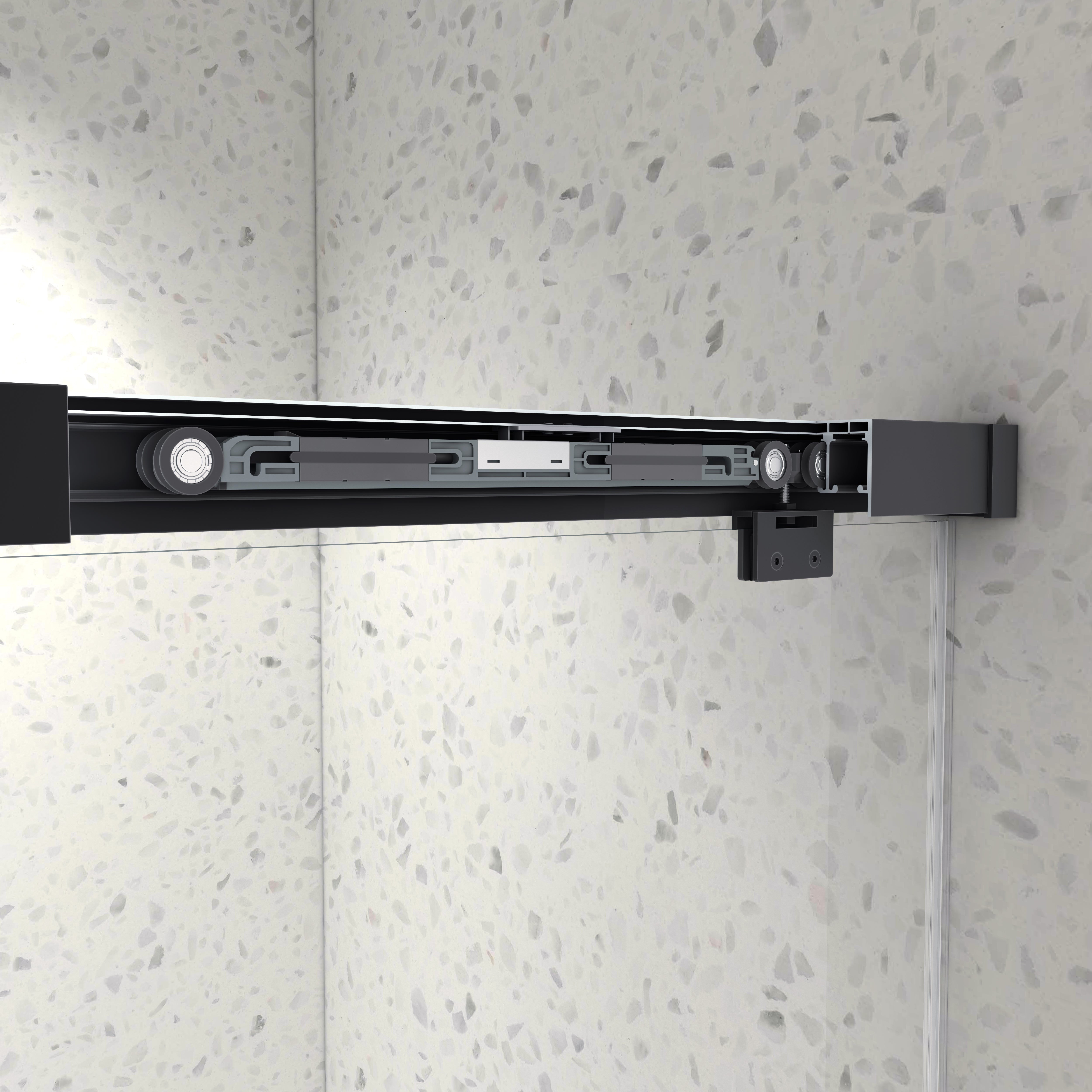 54 x 76 in Soft-Closing Double Sliding Shower Door - 54 x 76 in / Matte Black view 2