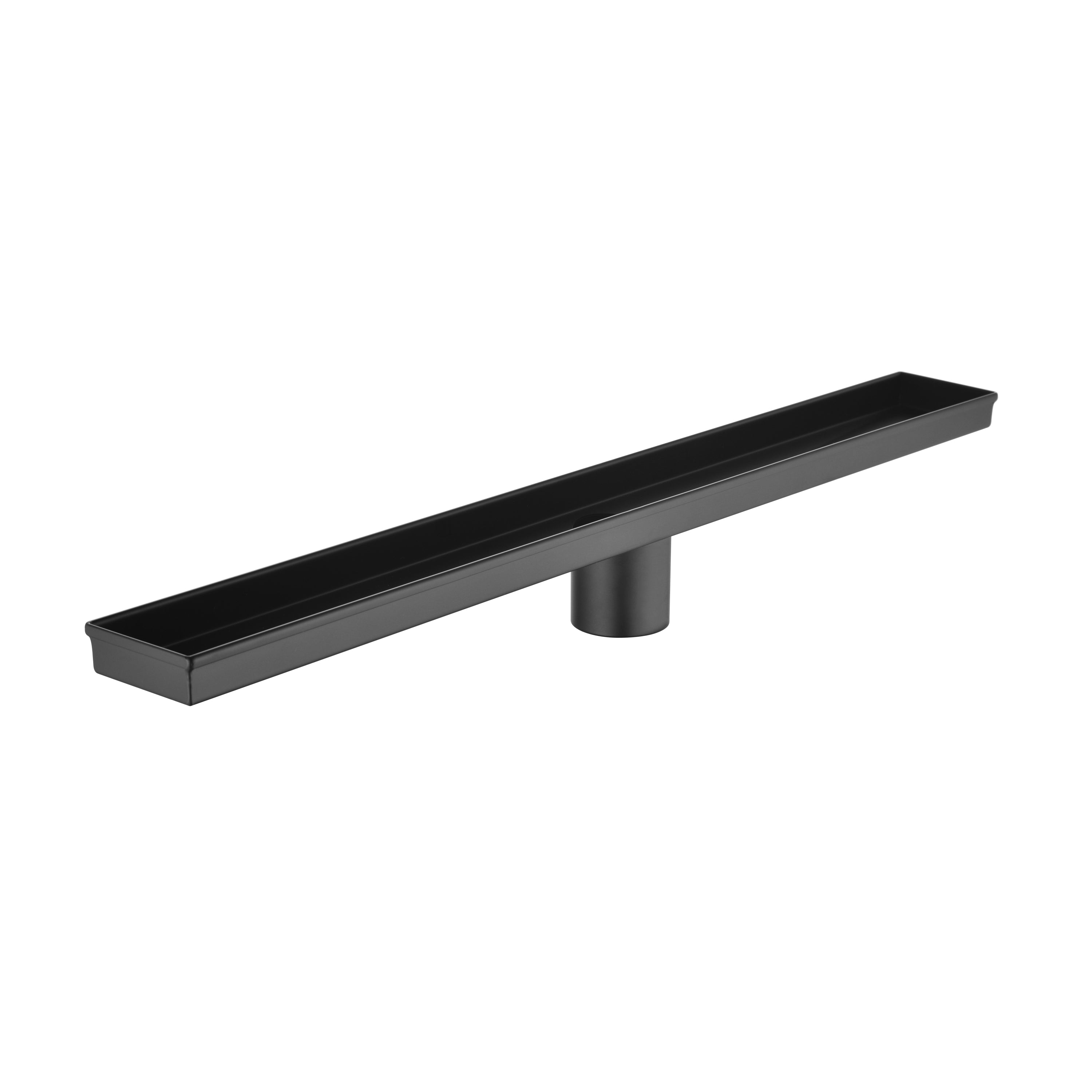 24 Inches Linear Shower Drain with Removable Quadrato Pattern Grate, 304 Stainless Shower Drain  Included Hair Strainer and Leveling Feet