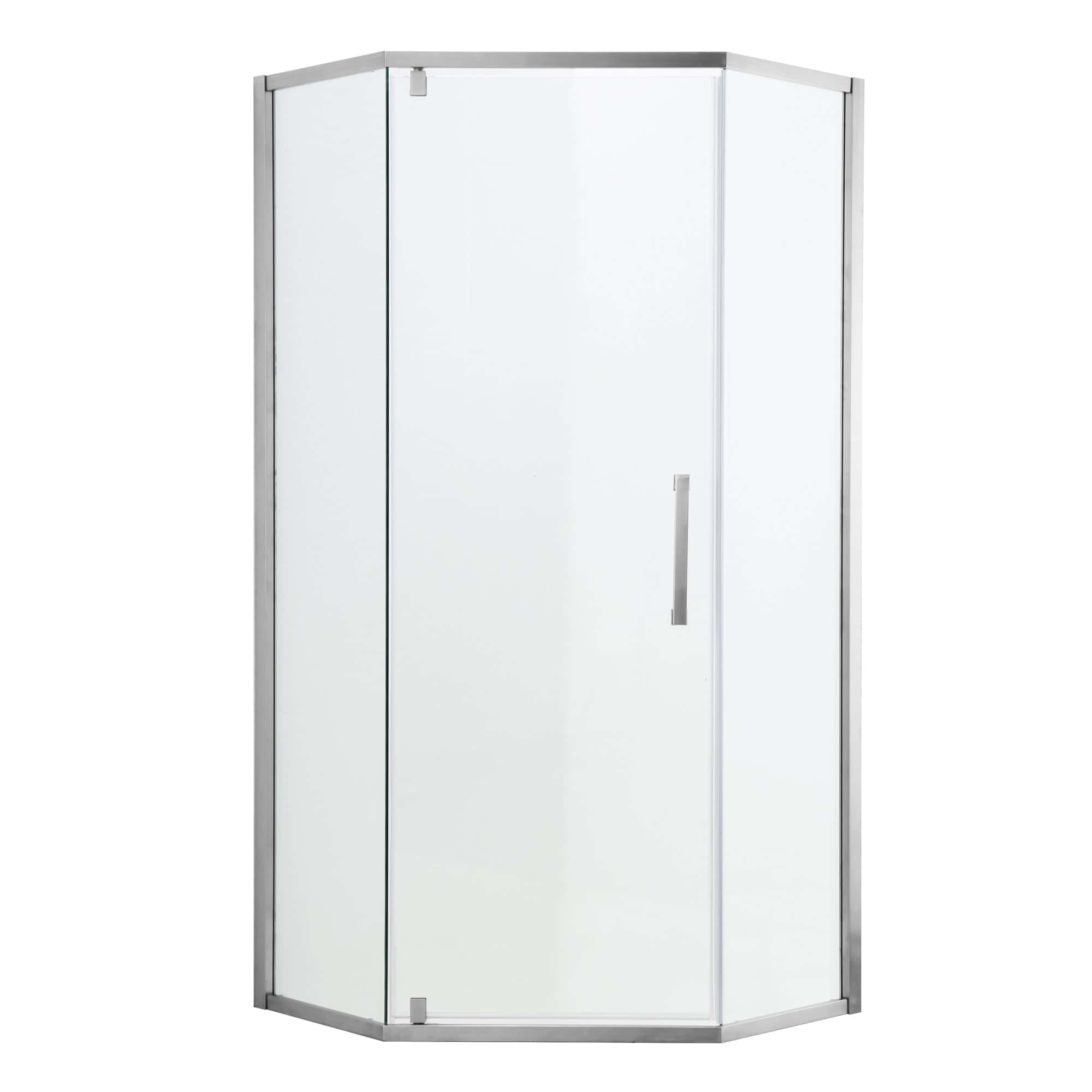 Shower Door 34-1/8"W x 72"H Semi-Frameless Neo-Angle Hinged Shower Enclosure, Chrome