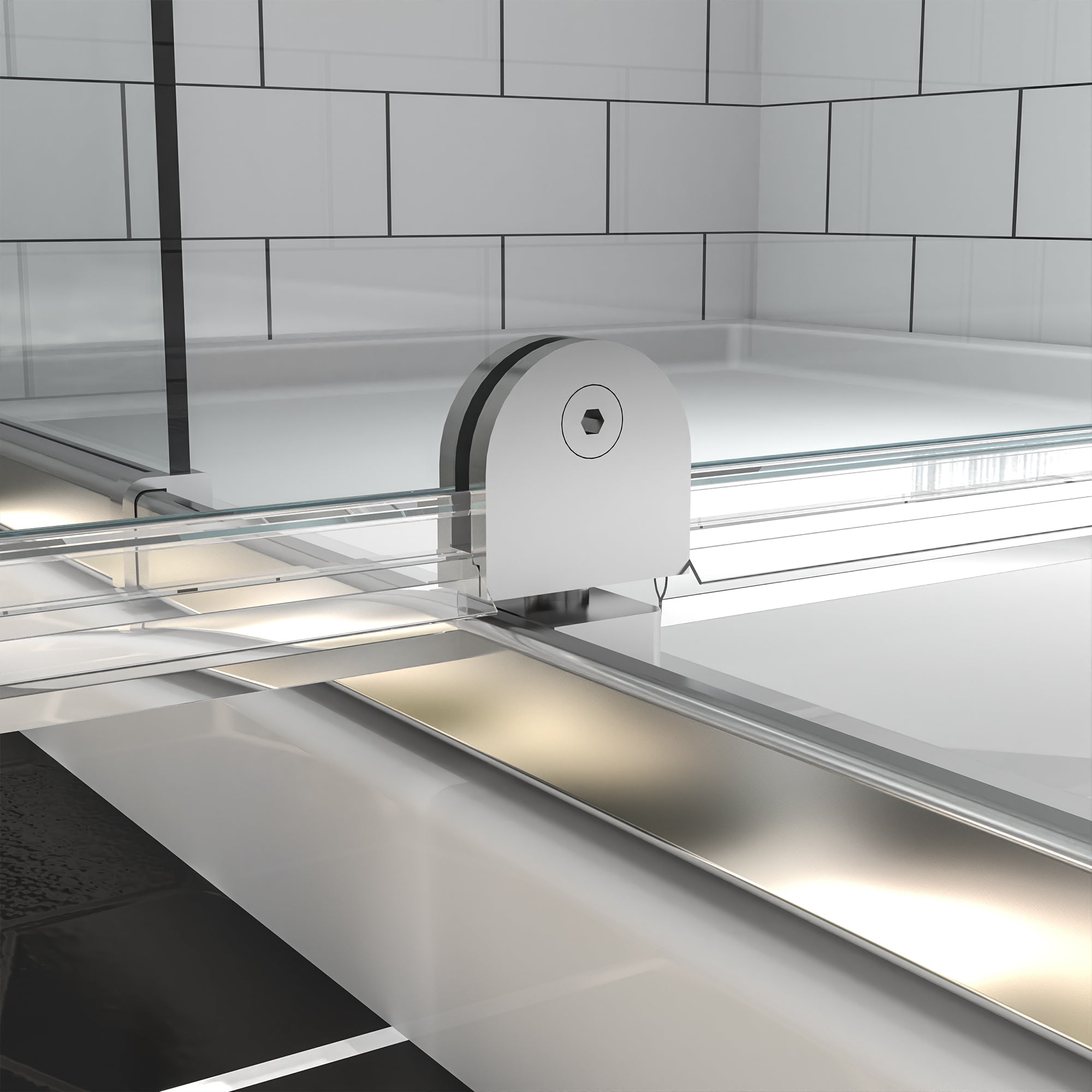 54 x 71 in Pivot Glass Shower Door - 54 x 71 in / Chrome view 4