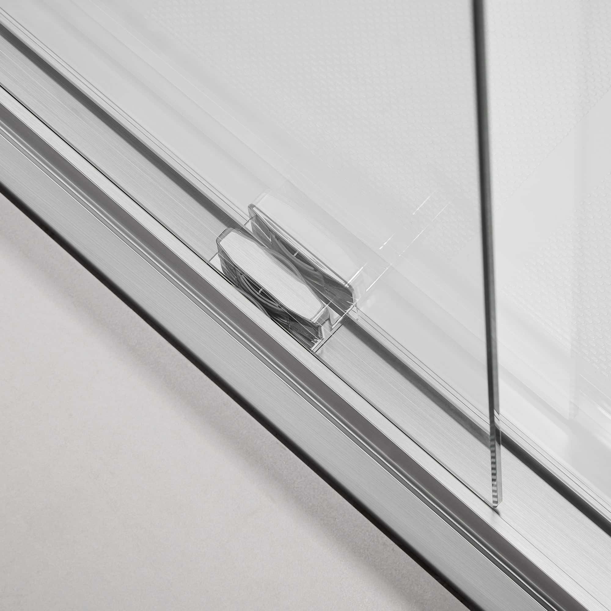 Framed Sliding Shower Door 56"-60"W x 75"H, Bypass Double Sliding Glass Door with 1/4"(6mm) Clear Glass, Brushed Nickel Finish