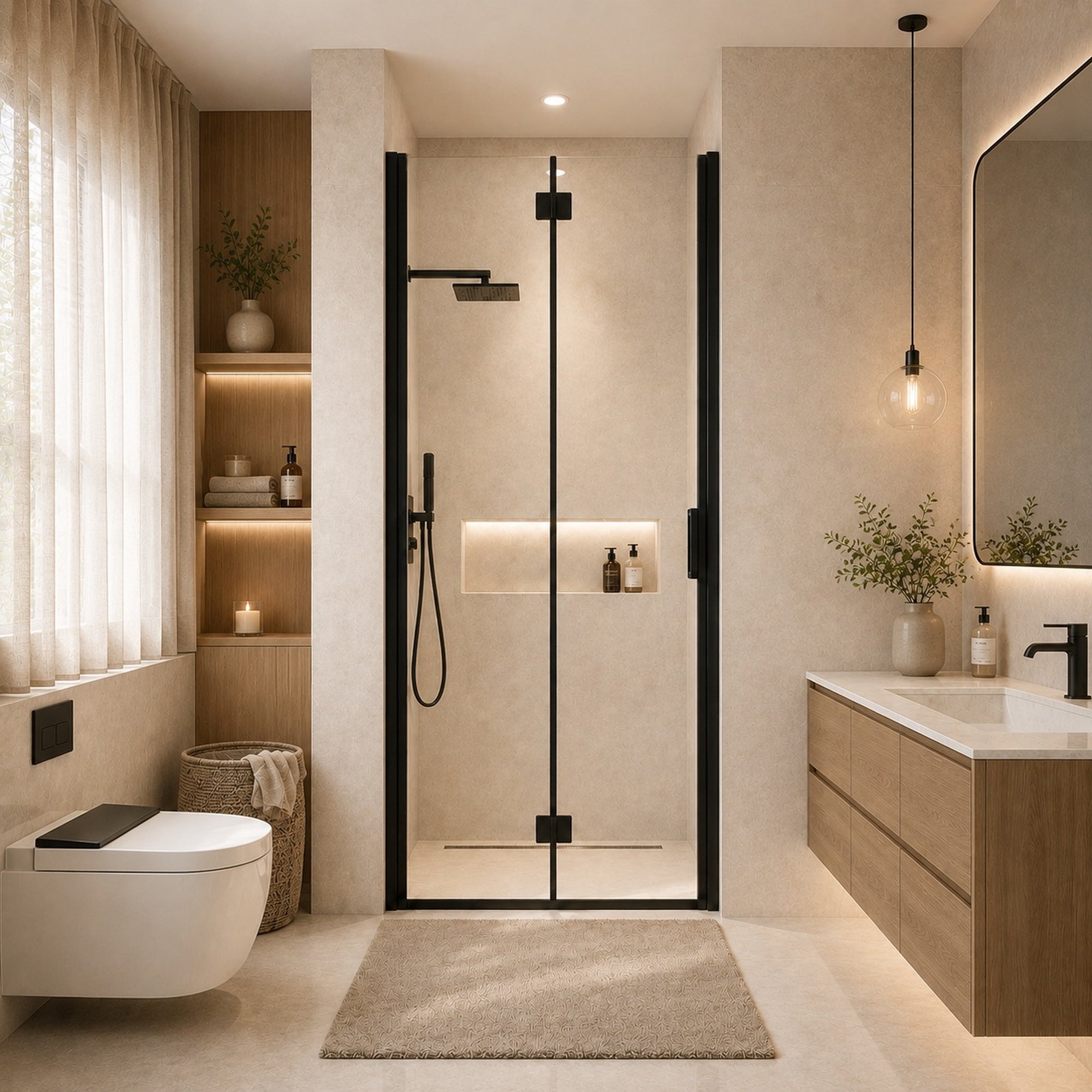 32-35 x 72 in Folding Pivot Shower Door - 32-33.2 x 72 in view 1