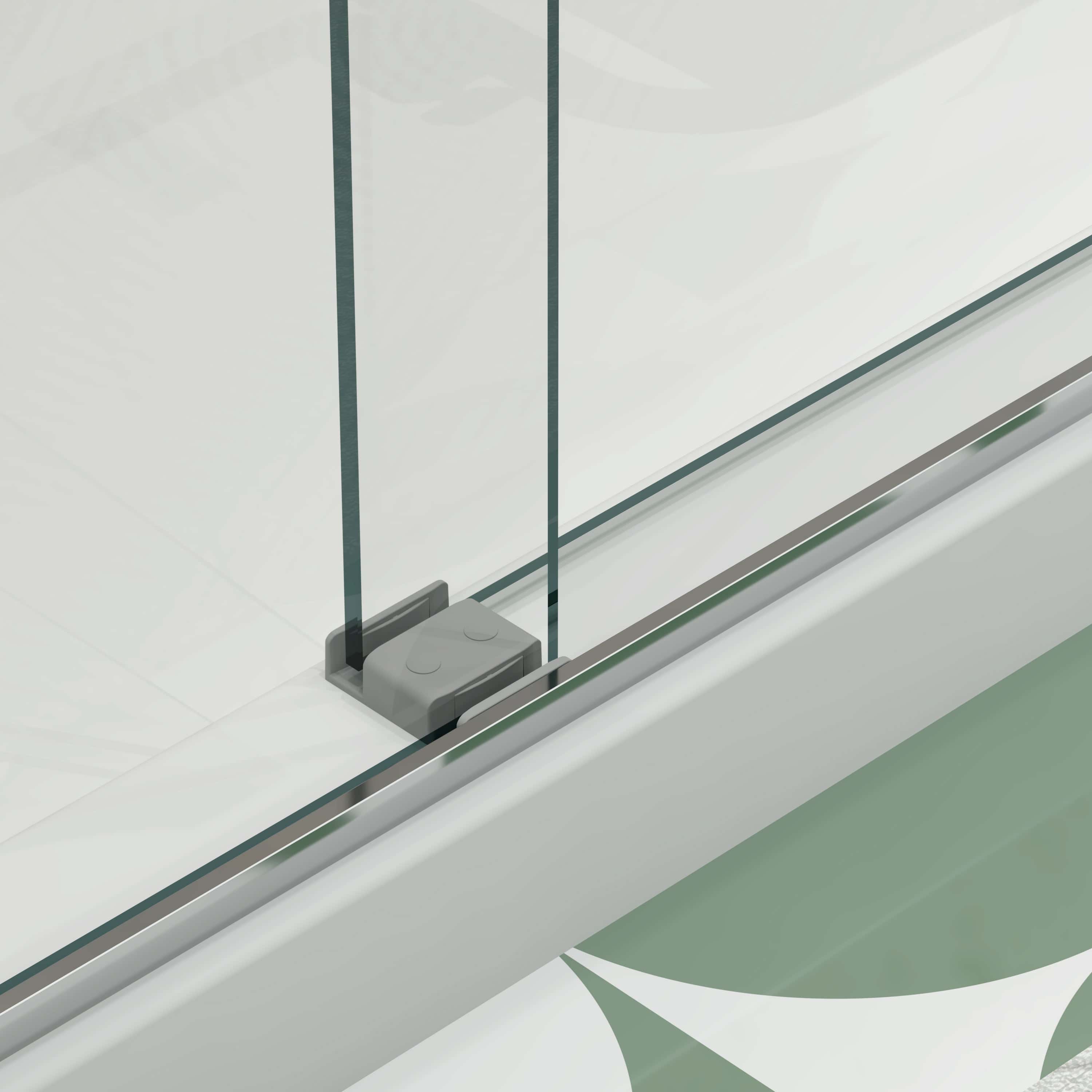 (56-60"W x 74"H) Bypass shower door, sliding door, with 5/16" tempered glass and Brushed Nickel  finish 6074