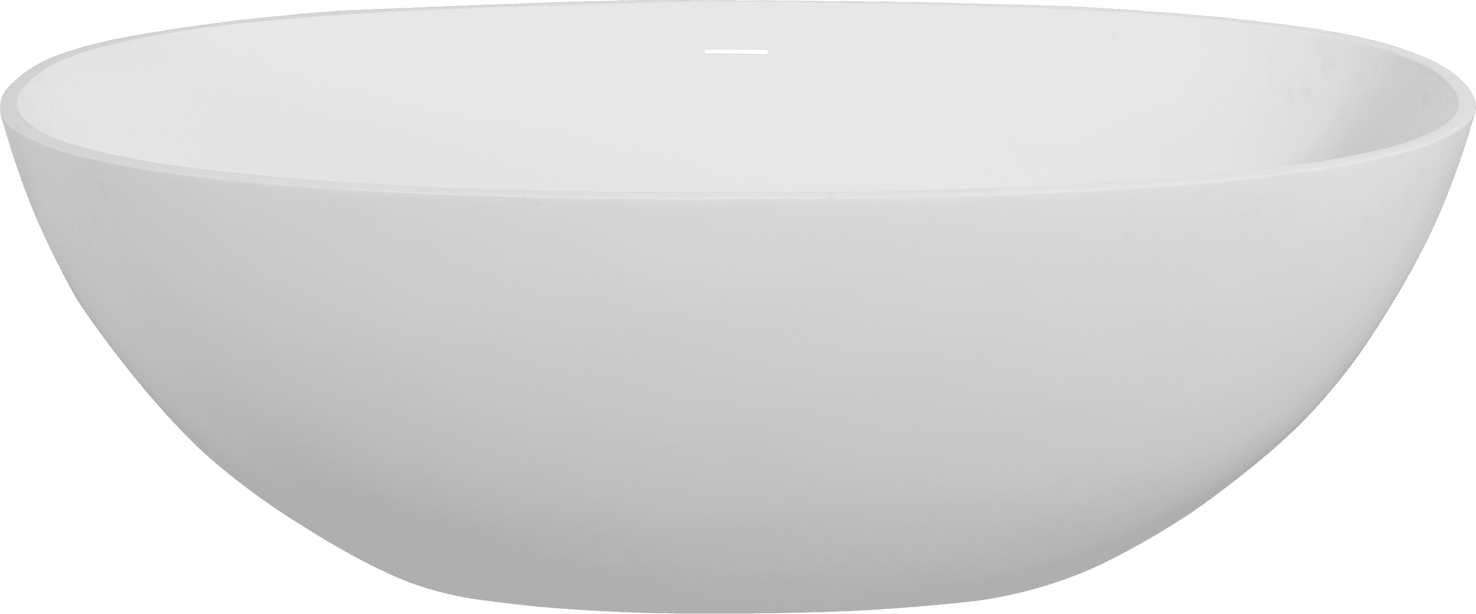 65" Freestanding Solid Surface Bathtub, Luxury Handcrafted Stone Resin Freestanding Soaking Bathtub with Overflow and Pop-up Drain, Matte White 24S06-65MW