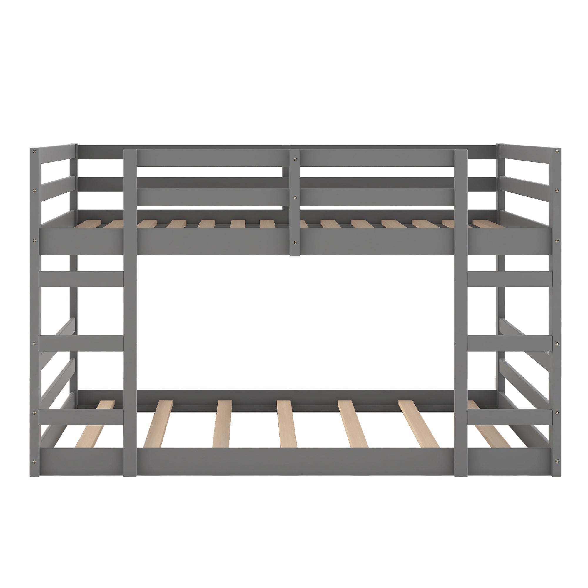Full Over Full Bunk Bed with Ladder, Gray(OLD SKU:WF282788AAE)