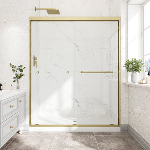 55-60 x 72 in Brushed Gold Double Bypass Shower Door - 55-60 x 72 in / Brushed Gold view 1