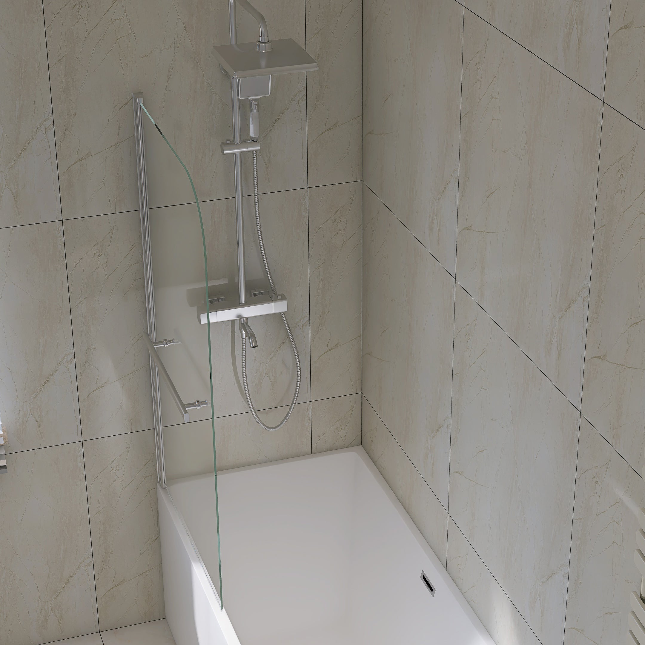 31 x 55 in bathtub screen bathroom view