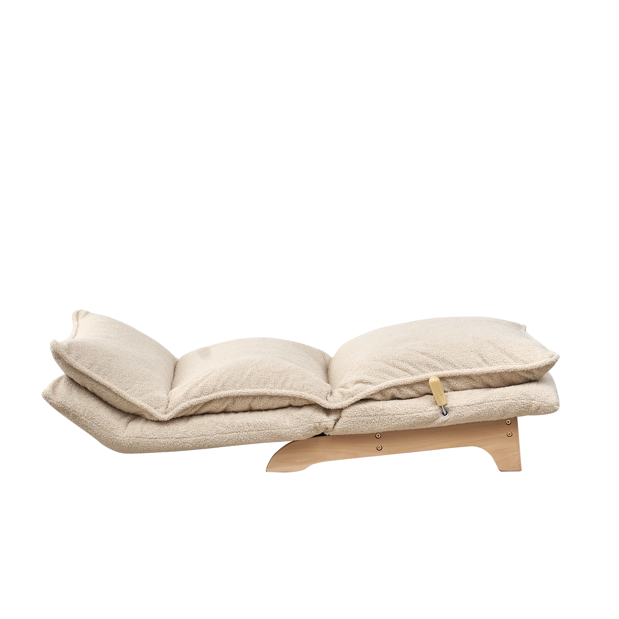 Foldable reclining single sofa lounge chair, casual leisure style, front view