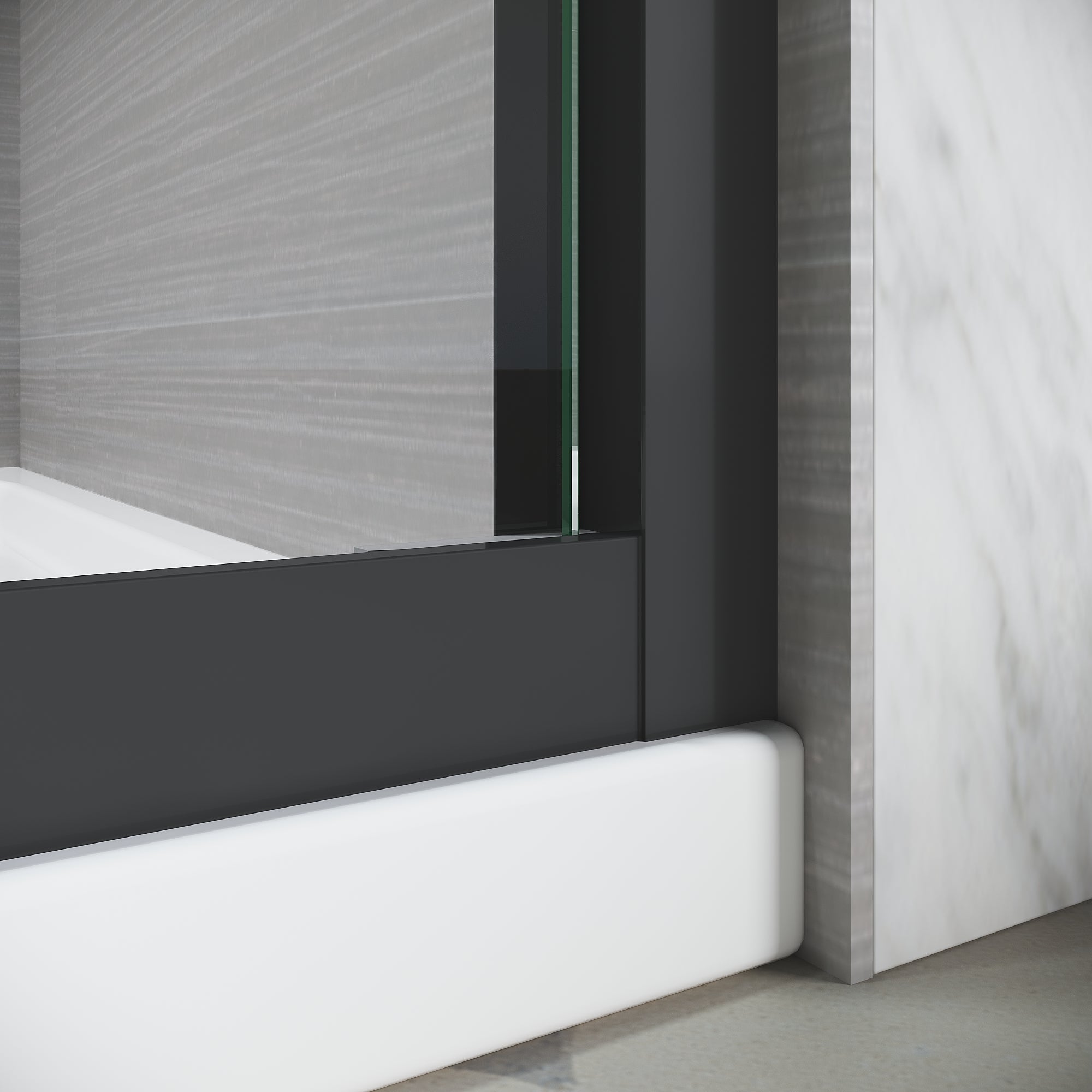 Sliding shower door handle detail