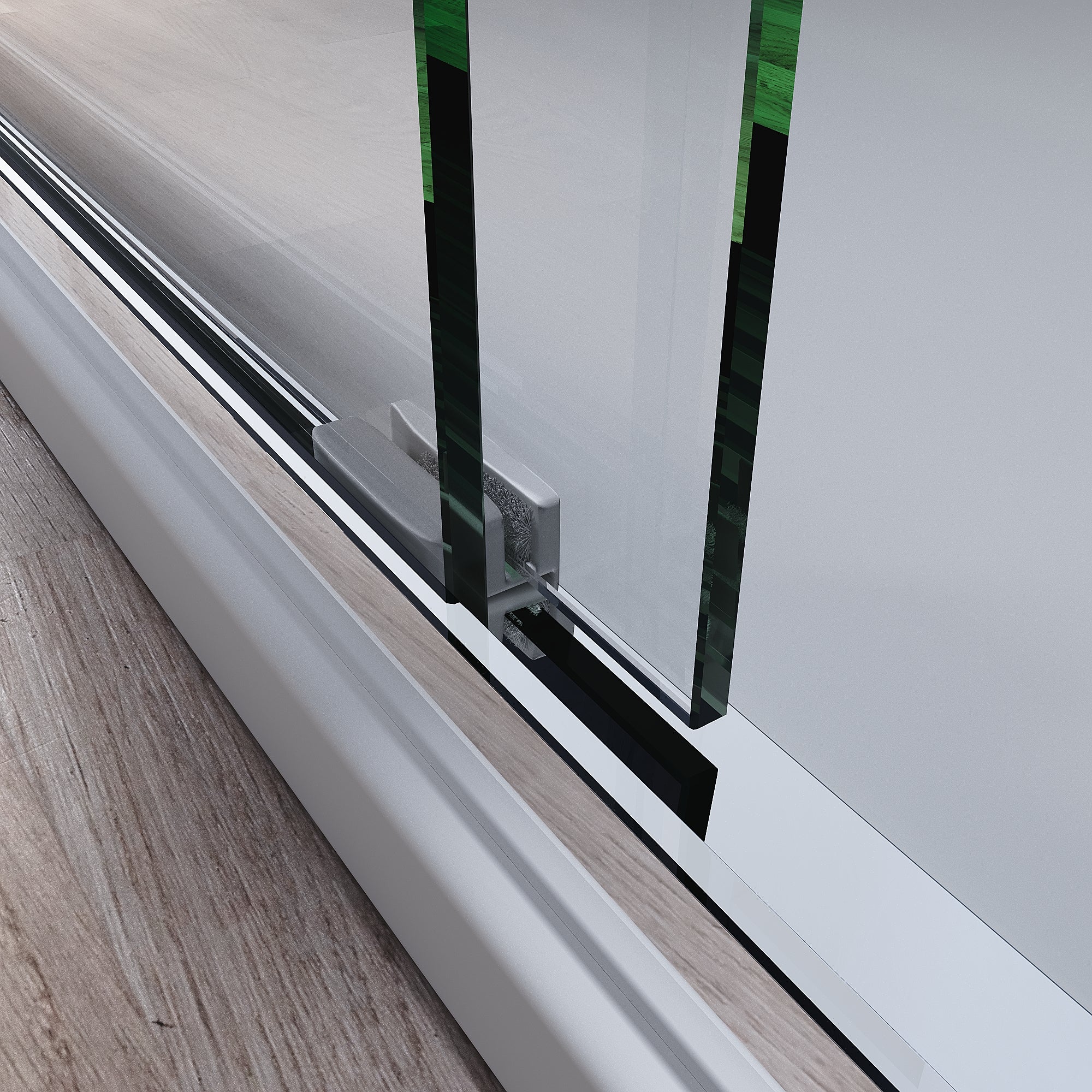 44-54 x 72 in Adjustable Semi-Frameless Shower Door - 44-48 x 72 in / Chrome view 4