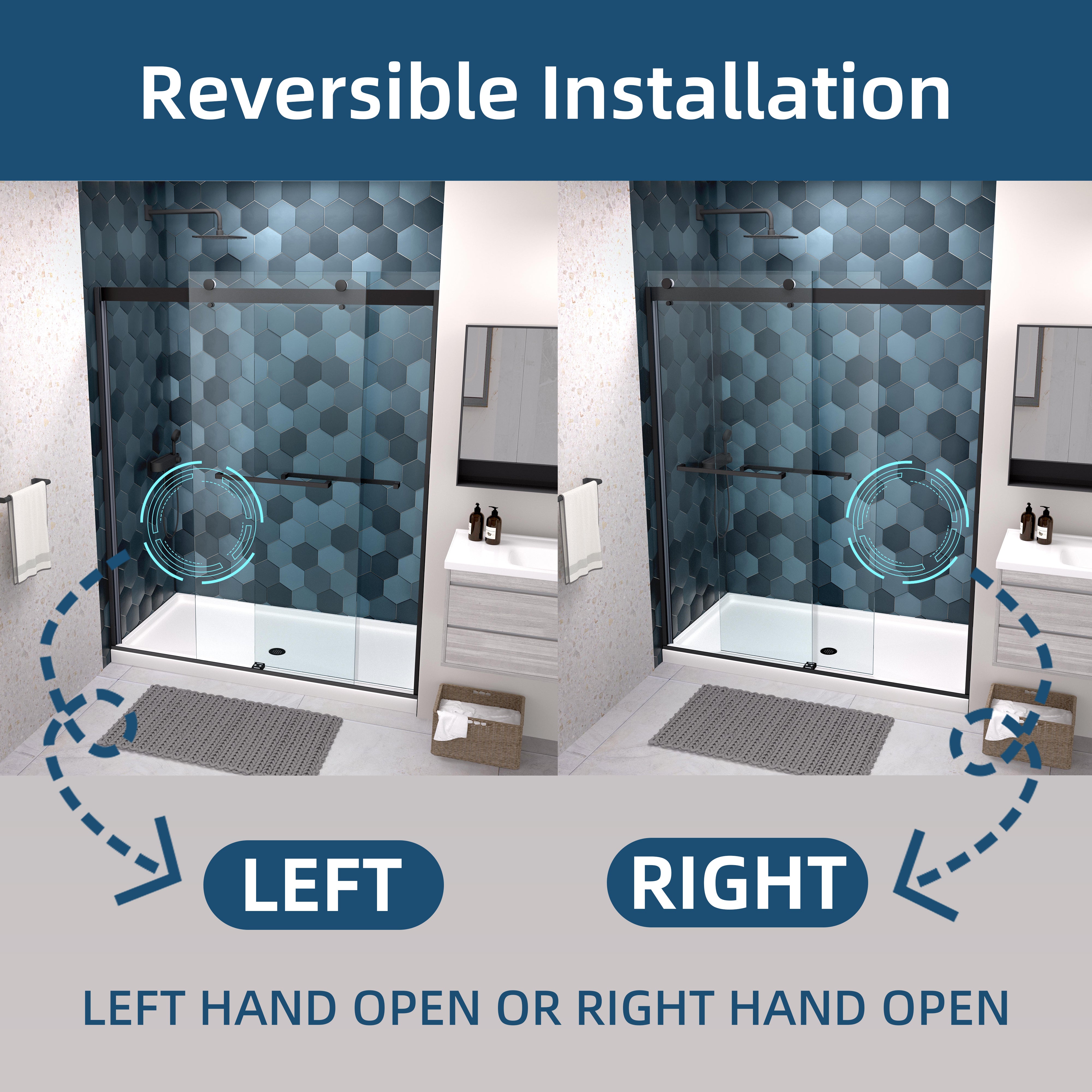 Sliding shower door dimension detail