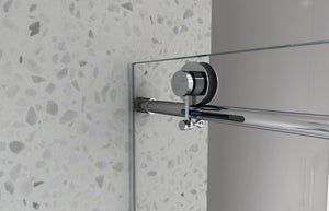 48-60 x 76 in Soft-Close Sliding Shower Door - 48 x 76 in / Brushed Nickel view 2