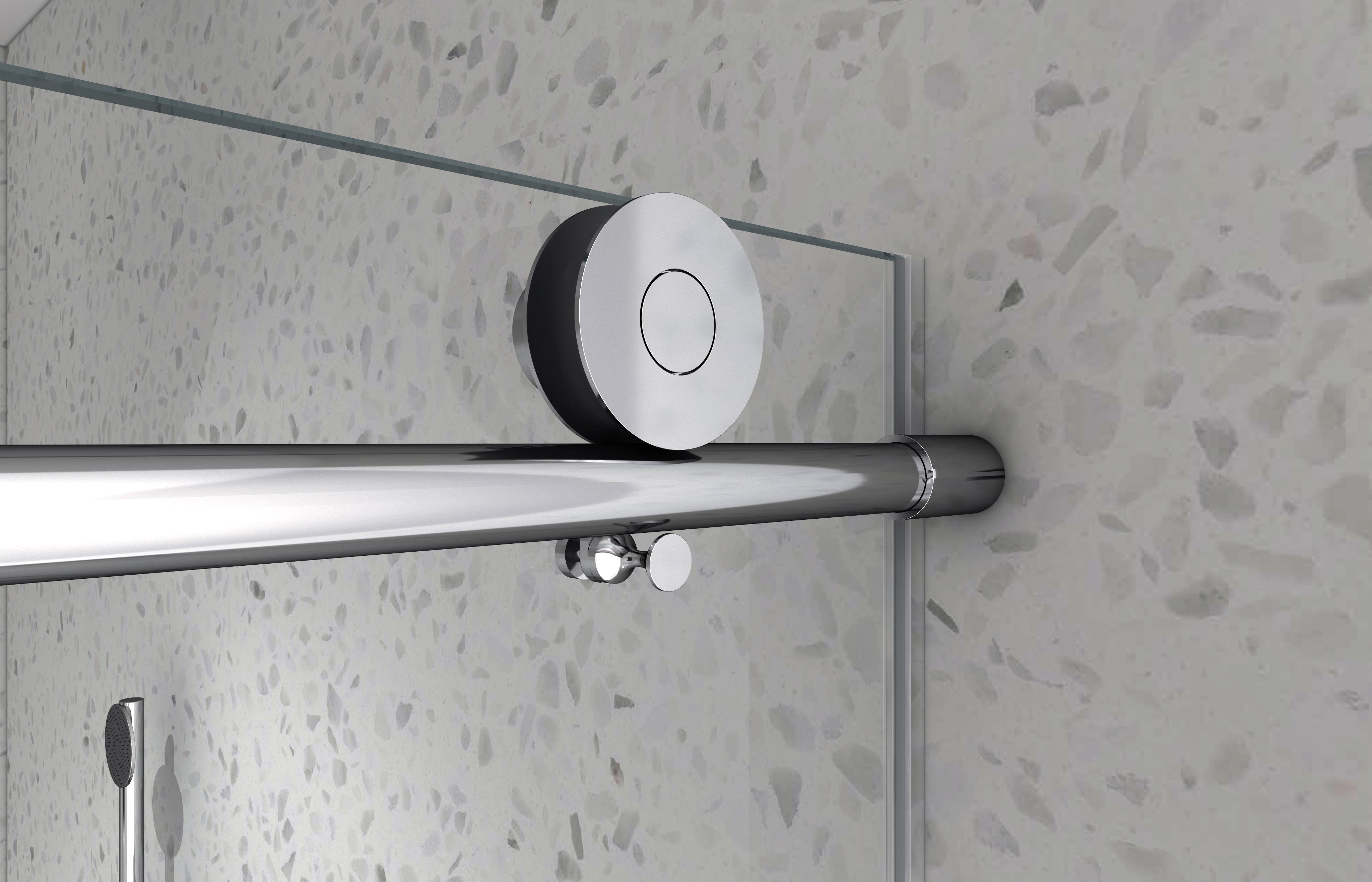 48-60 x 76 in Soft-Close Sliding Shower Door - 48 x 76 in / Brushed Nickel view 1