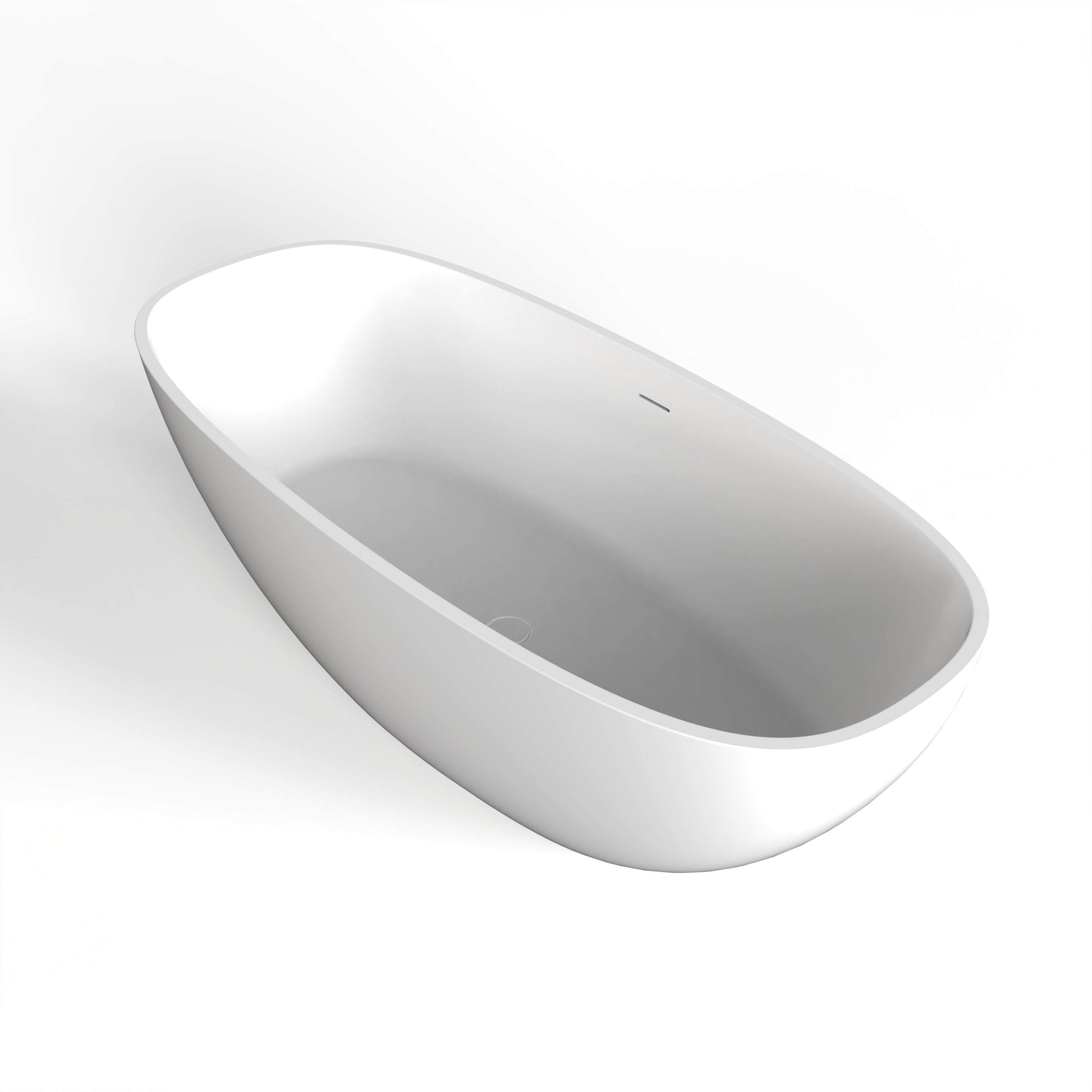 66.9 inch freestanding soaking bathtub, white, dimension reference view