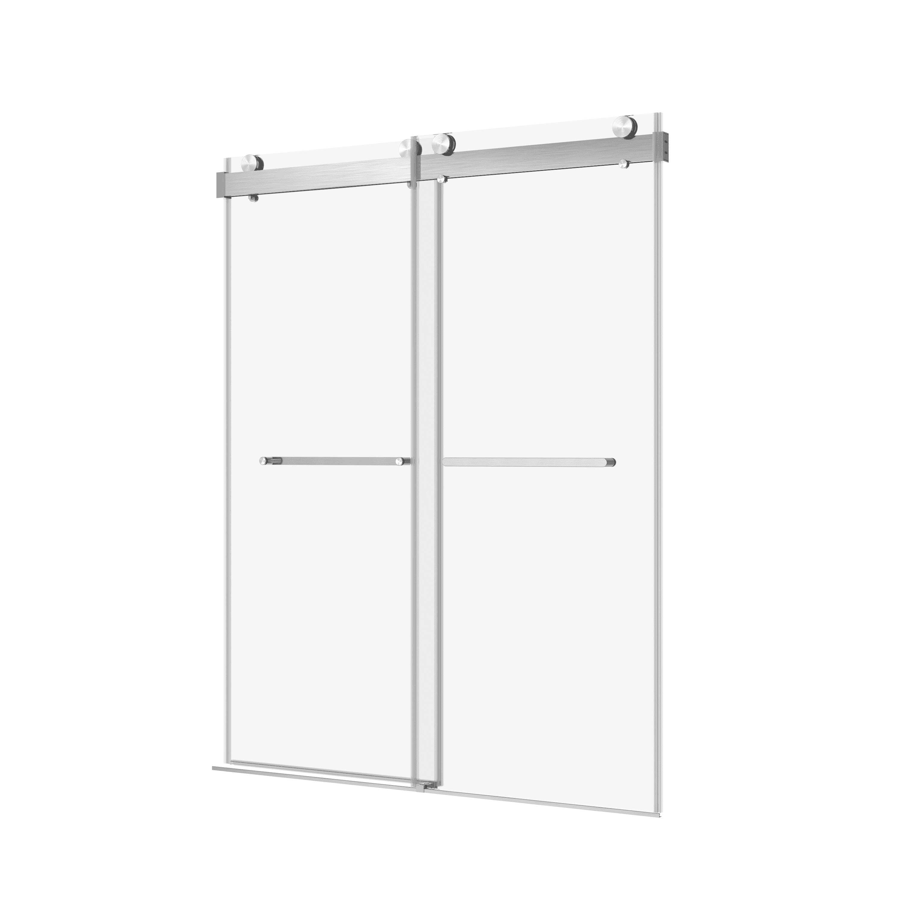 44-48"W x 76"H  (+56 to 60 in. W x 76 in. H) Double Sliding Frameless Soft-Close Shower Door 23D02-48BN